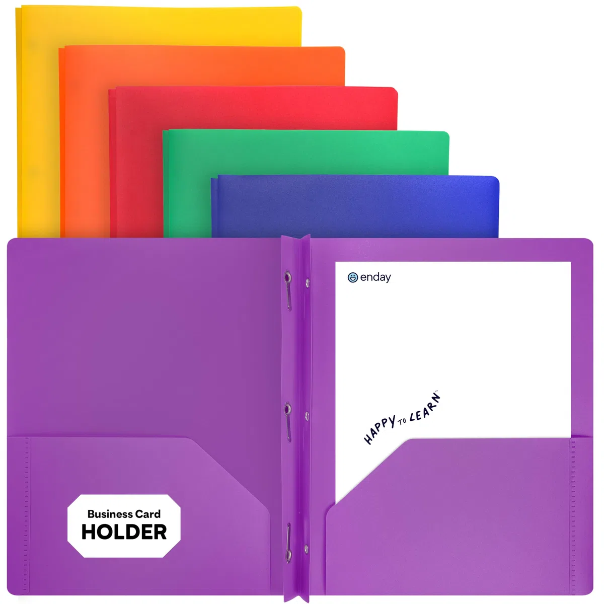 Carpetas de plástico con bolsillos y puntas, carpeta de dos bolsillos con clavos, carpetas de 3 puntas con bolsillos para hojas tamaño carta, colores surtidos en morado, azul, verde, amarillo, naranja