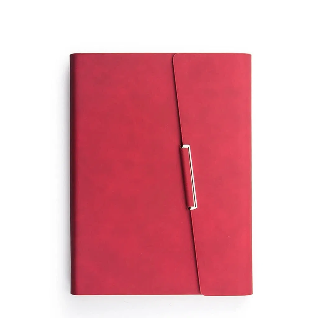 Cuaderno de papelería creativa - Tamaño A5 tríptico - Bloc de notas de negocios desmontable - Cuero genuino ArgentoA5