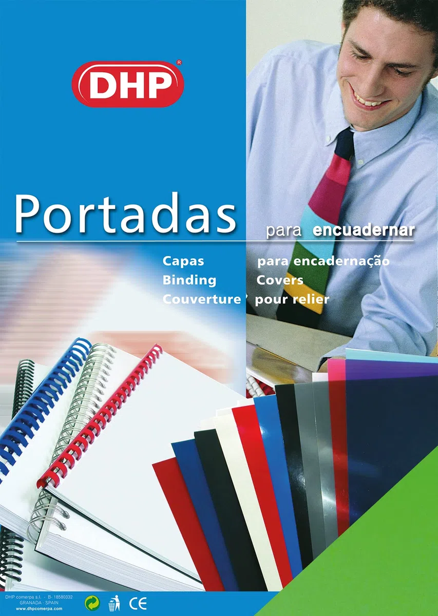 Pack de 100 Portada para Encuadernar de Polipropileno, 0,45 mm de grosor, Formato A4, Verde Fluor