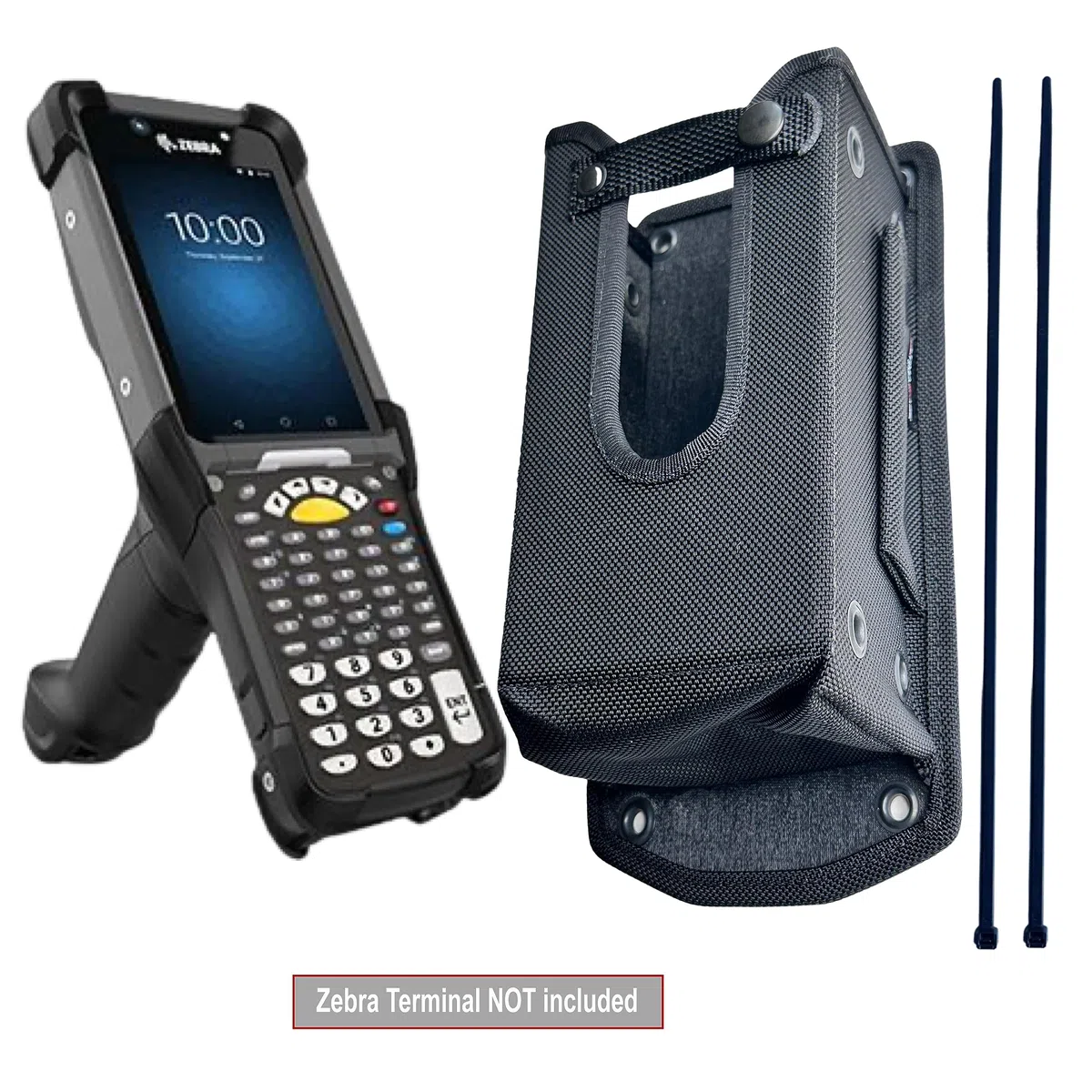 Funda resistente para escáner de código de barras de nailon balístico y bolsa de transporte para pistola Zebra MC9300, funda protectora resistente con cinturón y opciones de montaje