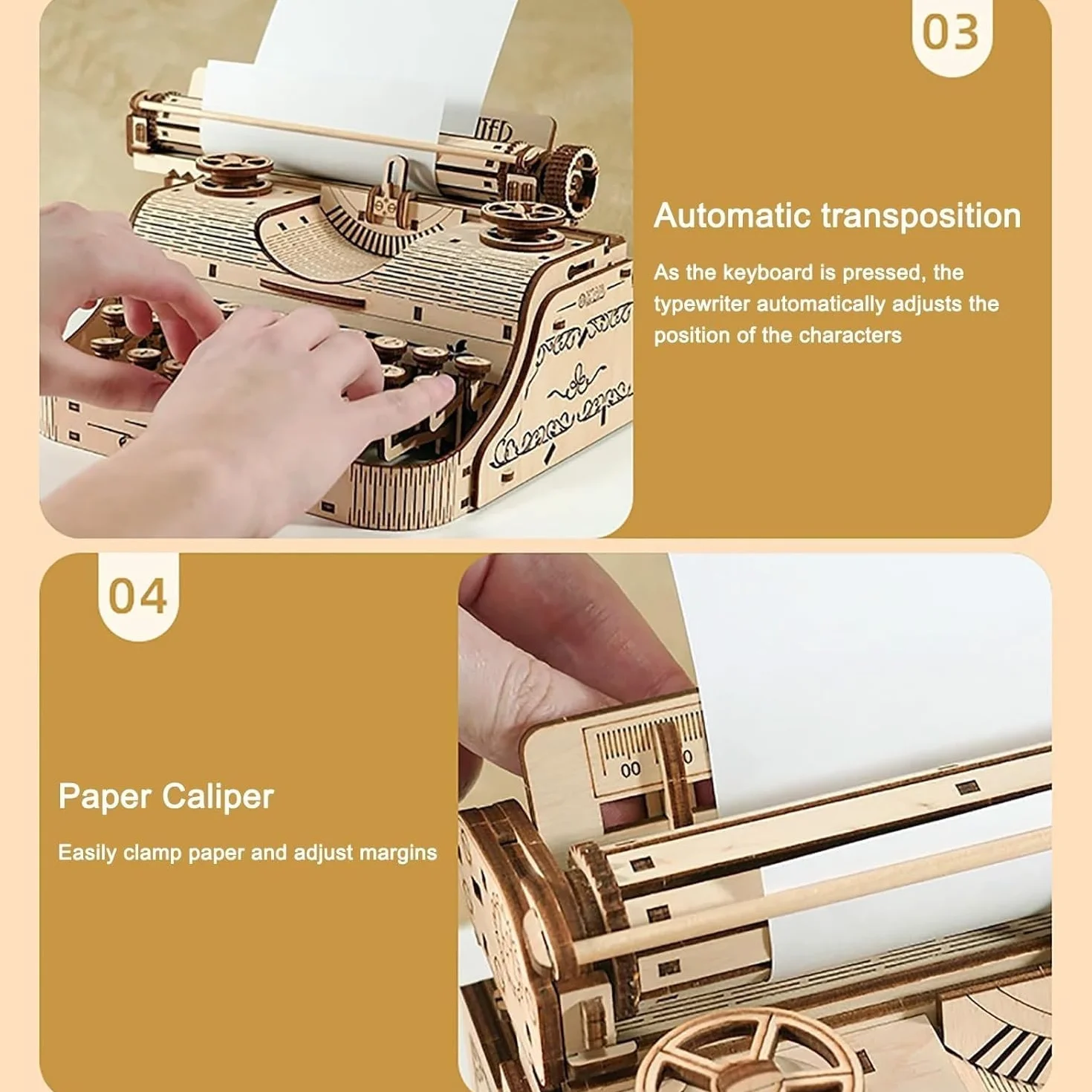 Máquina de escribir manual de estilo retro, máquina de escribir mecánica inglesa portátil de estilo nostálgico for notas, cartas o escritura creativa, fácil de usar, colección for escritores.