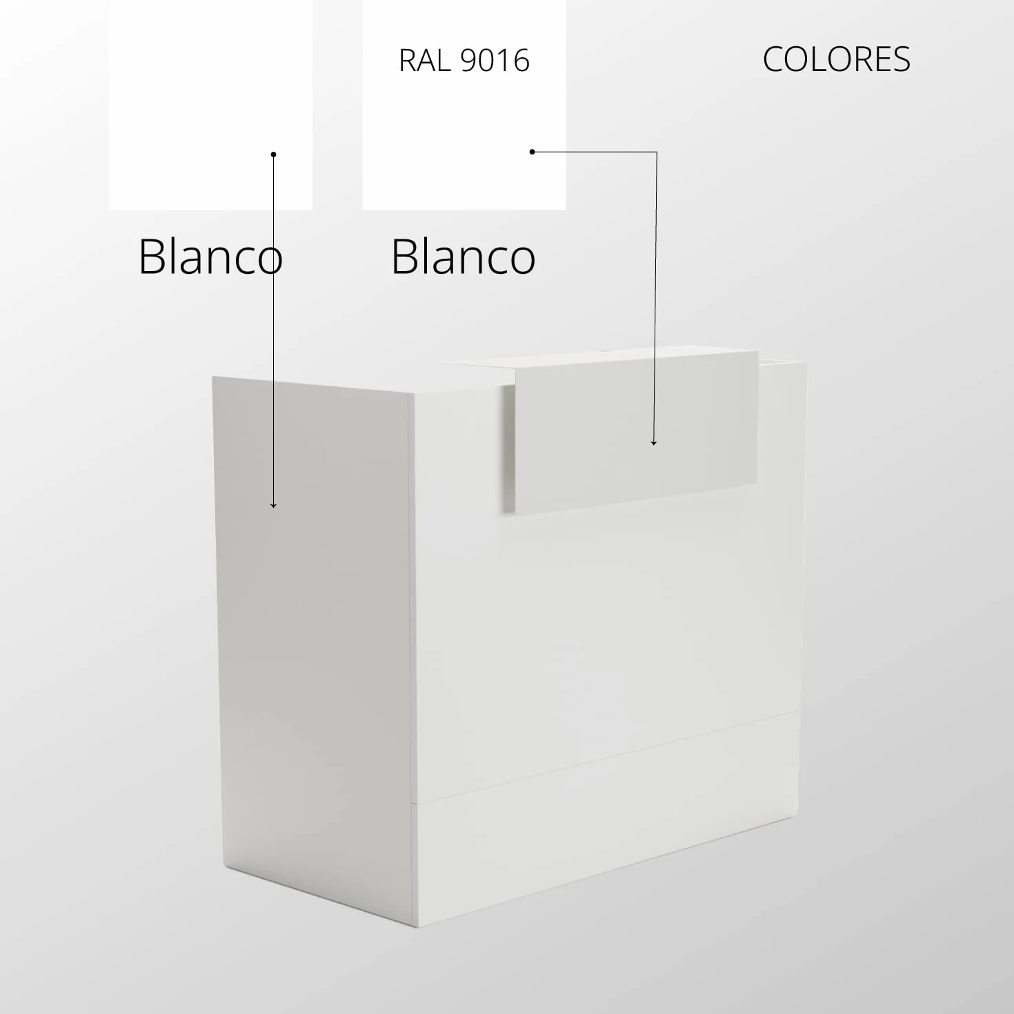 Mesa Mostrador Recepción Blanco 1400mm OFITURIA Mueble Escritorio Oficina Tienda