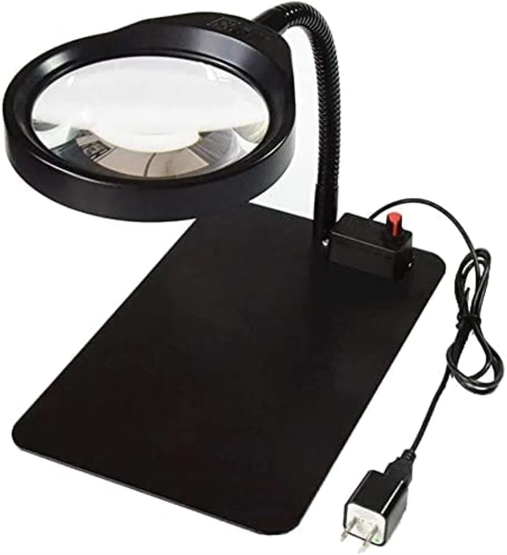 Lupa Escritorio LED Lámpara de Aumento Brillo Ajustable Manguera Flexible Mantenimiento Lectura Iluminación Lupa Matrimonio