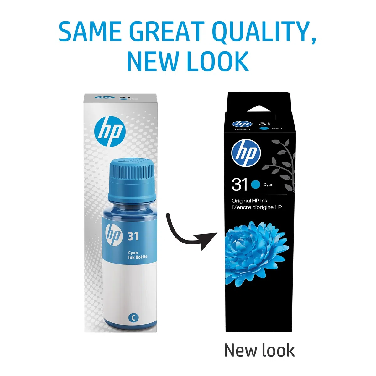 HP 31 botellas de tinta cian, 70 ml (1VU26AN)