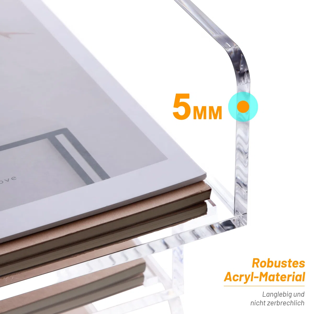 SANRUI 2 bandejas para cartas A4, transparentes, apilables, de acrílico, organizador de escritorio estable para oficina y oficina en casa, moderna bandeja de papel