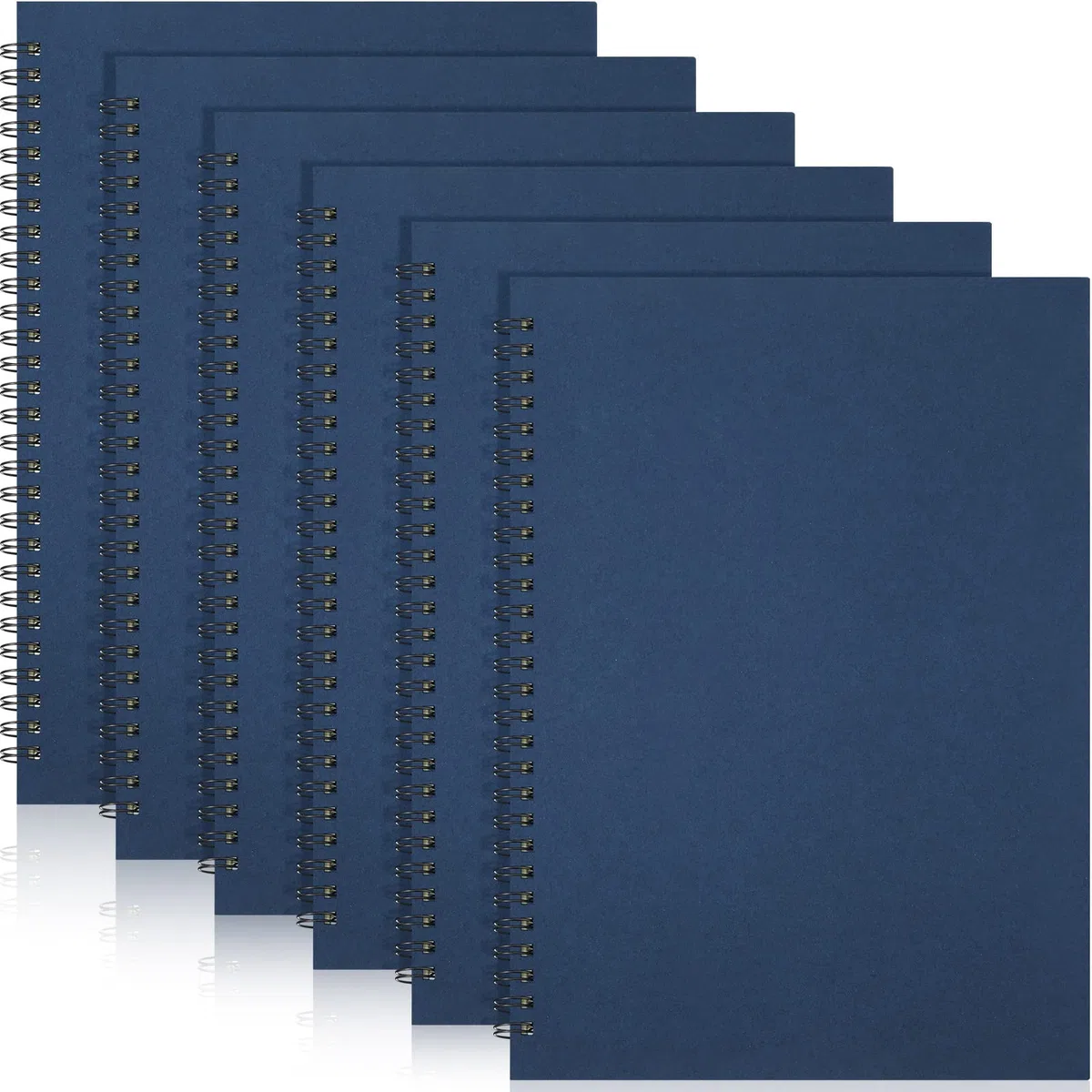 Paquete de 6 cuadernos en espiral B5, papel rayado en espiral, 70 hojas, 140 páginas, cuaderno en espiral de alambre de 10.5 x 7.3 pulgadas, cuaderno de notas de tapa dura, cuaderno de bocetos para