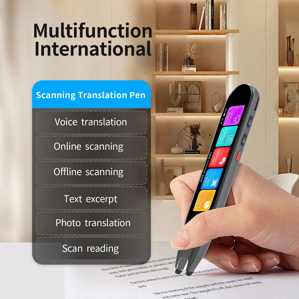 Bolígrafo de traducción de escaneo y bolígrafo de lectura, herramienta de asistencia profesional para dislexia, dificultades de aprendizaje y estudiantes de idiomas, dispositivo traductor de idiomas