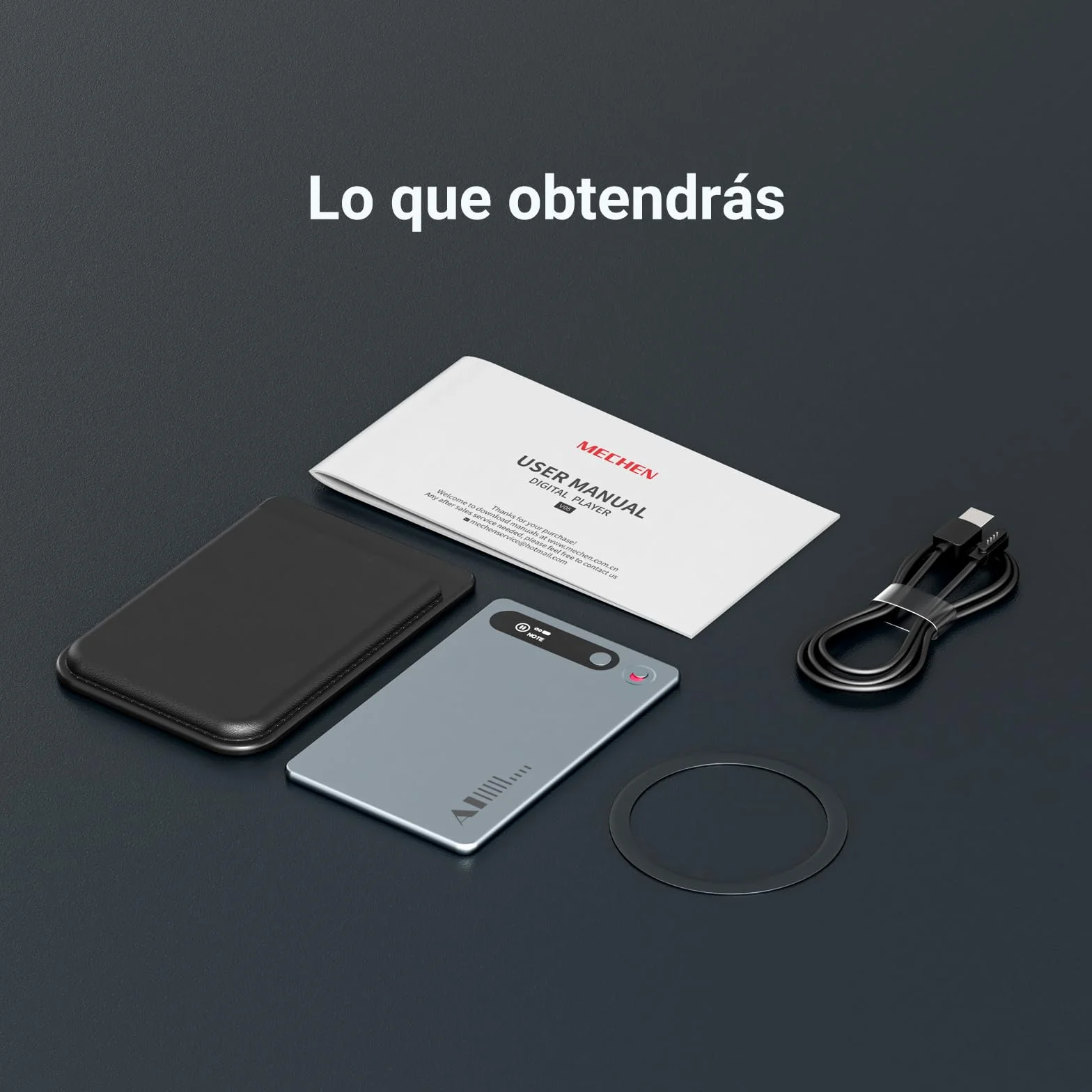 Grabadora de Voz IA 64GB Transcripción Inteligente 81 Idiomas Bluetooth 5.3