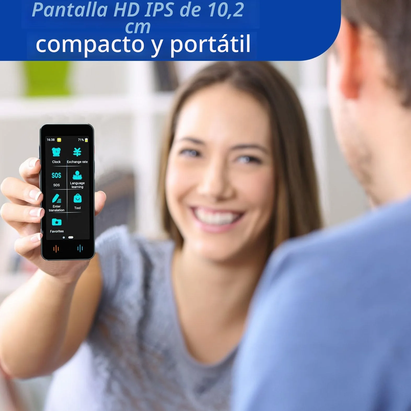 Dispositivo de Traducción de idiomas, traductor AI Inteligente de 142 Idiomas,Traducción fuera de línea y traducción bidireccional instantánea, para aprender, como regalos de negocios o de viajes