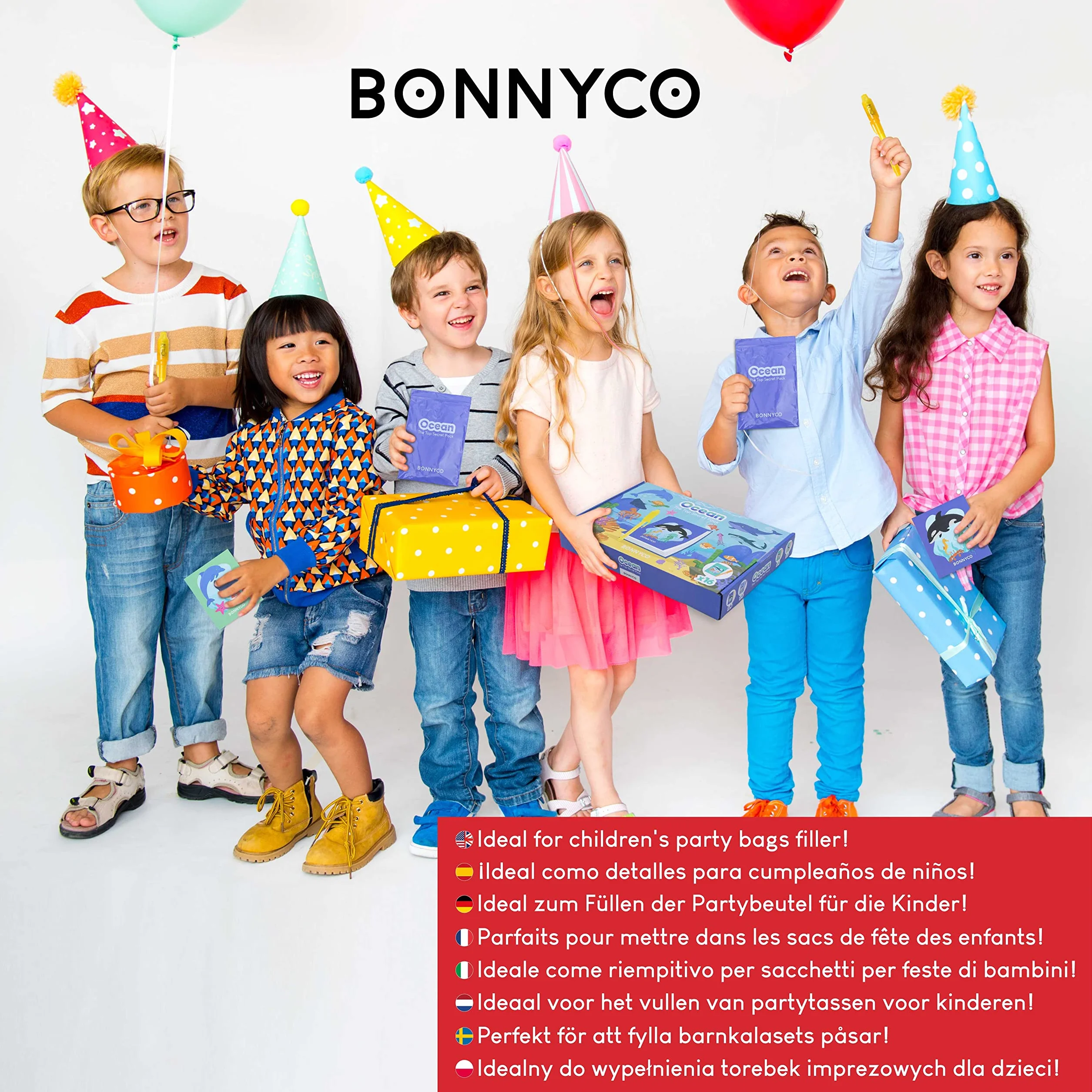 BONNYCO Boligrafo Tinta Invisible y Libreta de Animales Oceano, Pack de 32 Regalos Cumpleaños Niños Colegio. Detalles Cumpleaños Niños, Relleno Piñata. Regalos Alumnos Primaria Fiesta Infantil