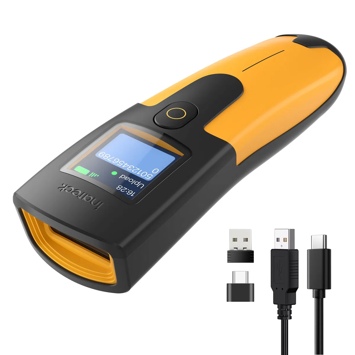 Inateck Escáner de código de Barras inalámbrico 1D 2D, escáner de código QR pequeño Bolsillo para inventario, Bluetooth 3 en 1 y Cable USB y 2,4 G inalámbrico, 2600 mAh, para PC, Tablet, Android, iOS