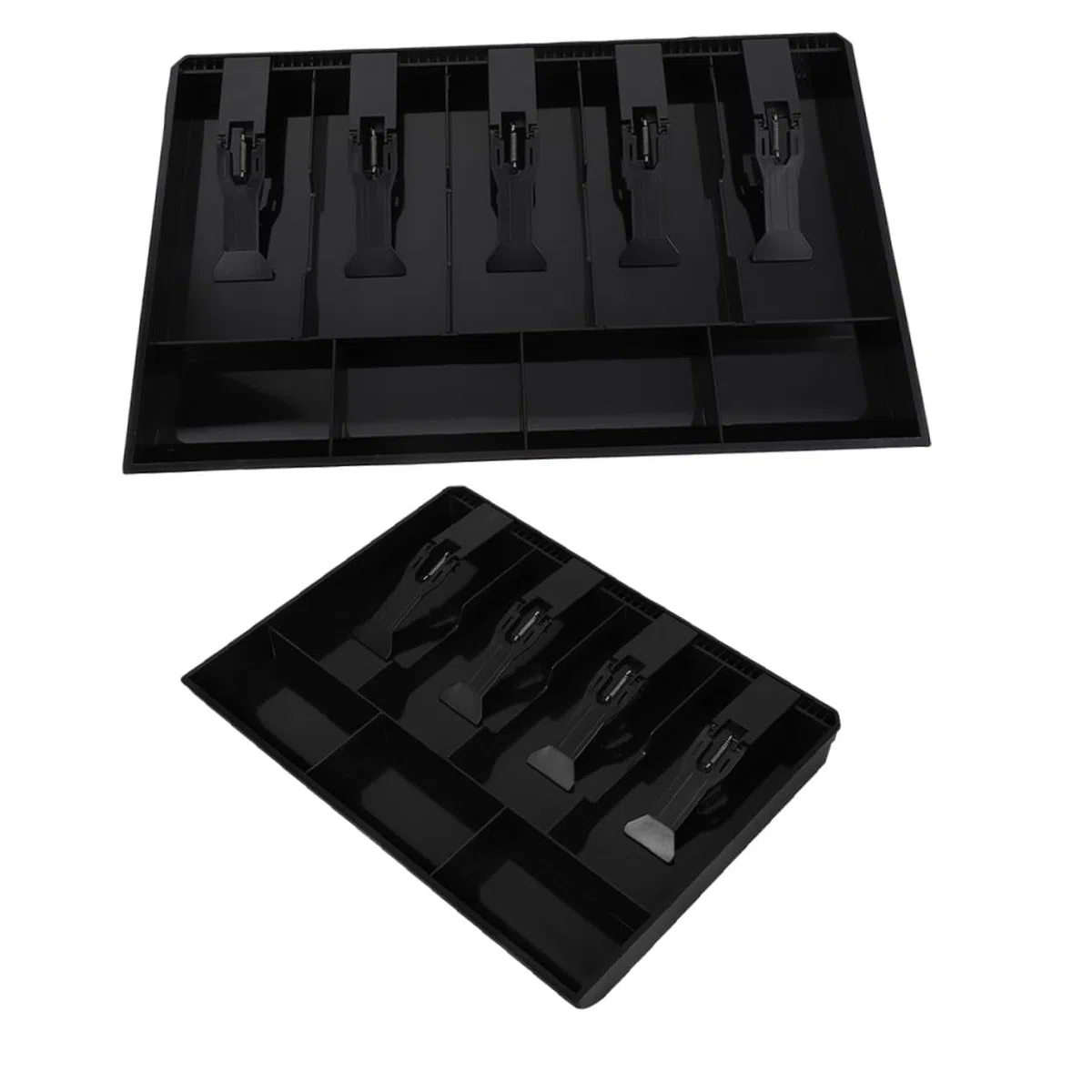 DOITOOL 2piezas Caja De Almacenamiento De Escritorio Para Caja Registradora Organizador De Dinero Con Múltiples Compartimentos y Clip Bandeja Para Guardar Billetes y Monedas Supermercados