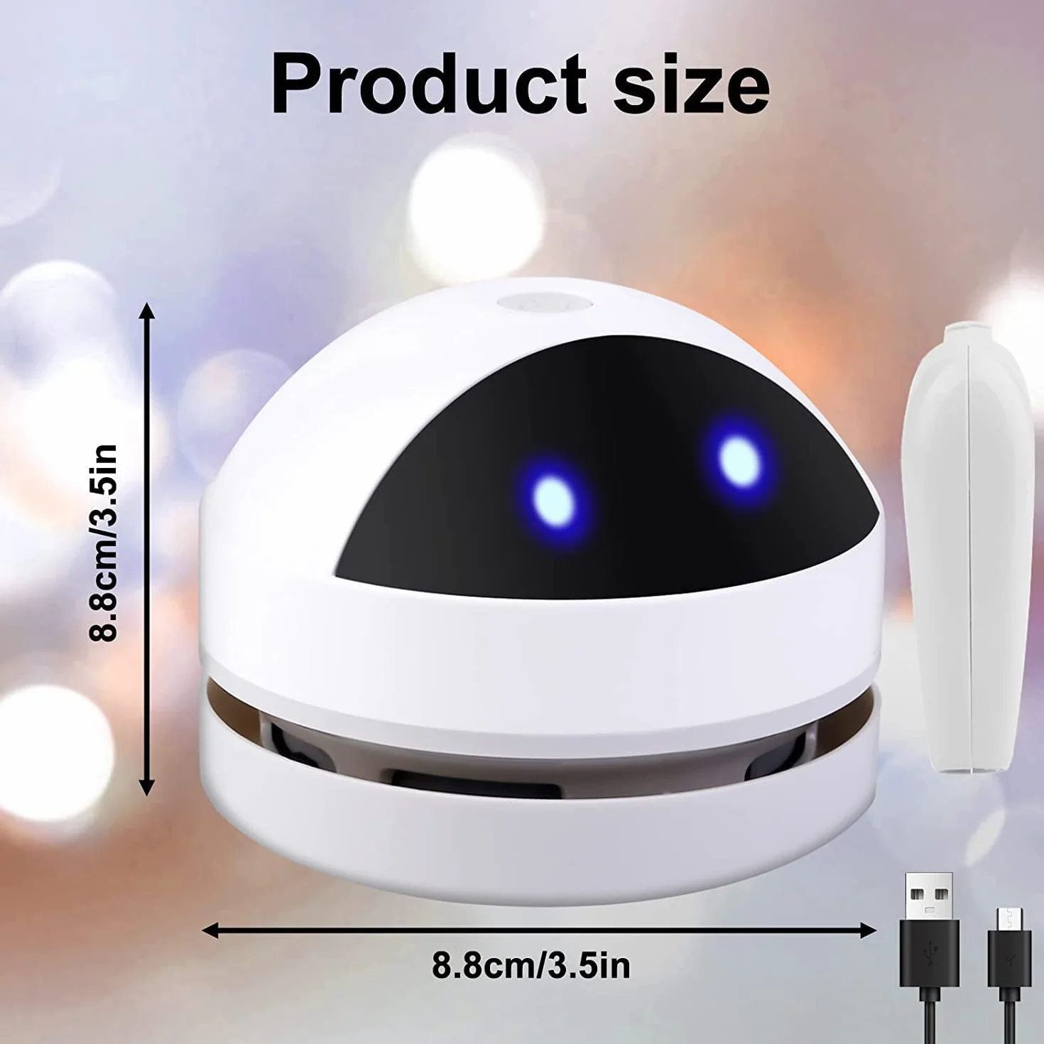Molbory Aspirador portátil inalámbrico mini aspirador de mesa de alta potencia de succión limpiador de polvo con 120 minutos de tiempo de funcionamiento, recargable por USB para escritorio, escuela,