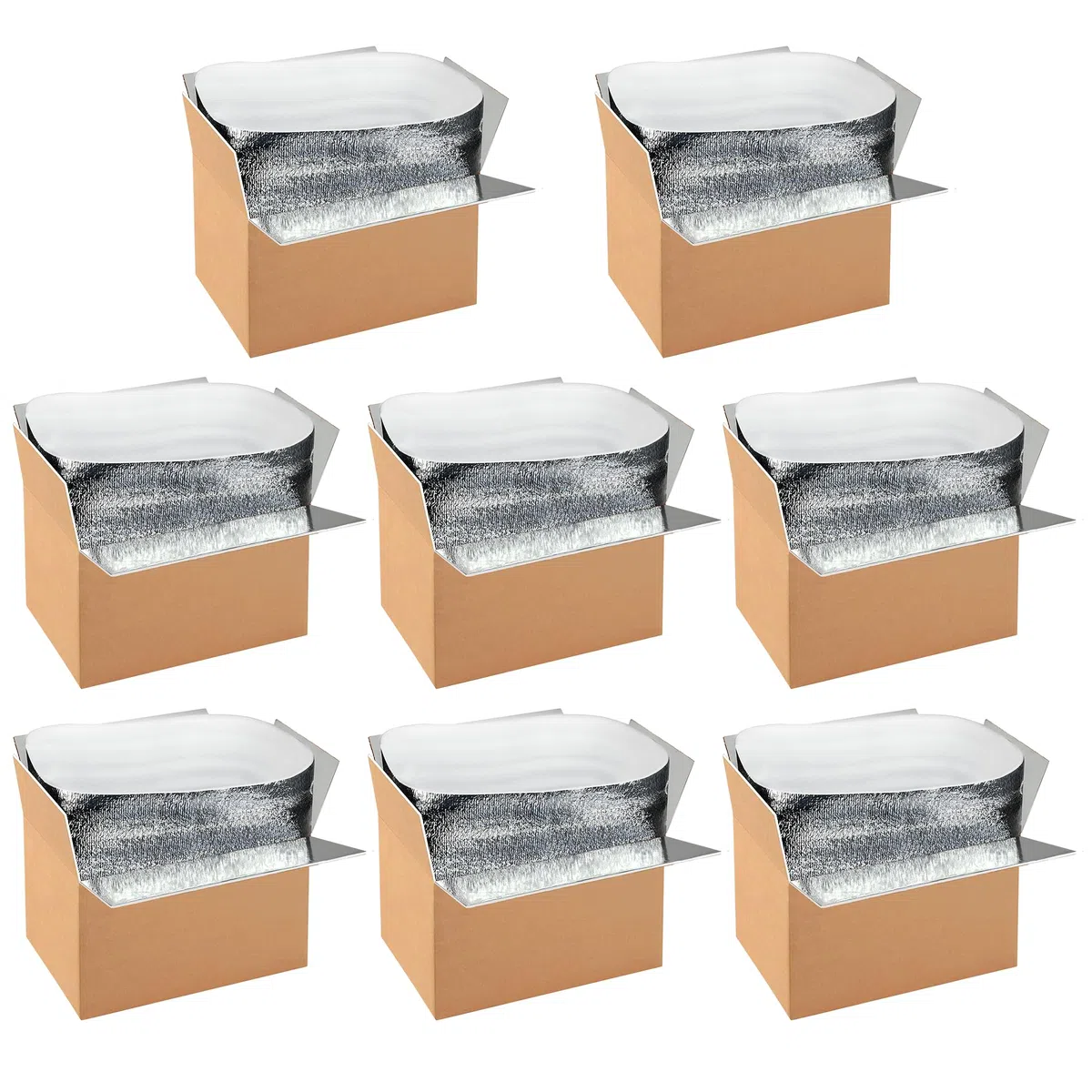 Simple Deluxe Cajas de envío aisladas con forro de papel de aluminio, cajas de envío de paquete frío de aislamiento térmico para congelado, caja térmica reutilizable de espuma de poliestireno, caja de