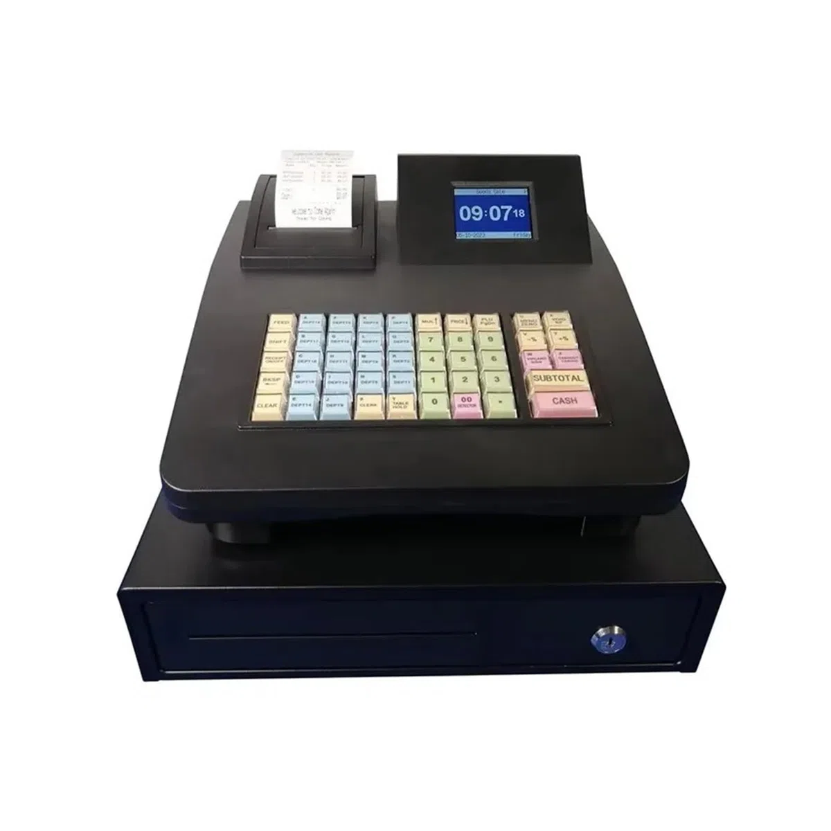 Caja registradora de Escritorio for supermercado, Tienda minorista, Restaurante, T2, con Impresora de Recibos de 58 mm,Larga Vida úTil(405C Cash Box)