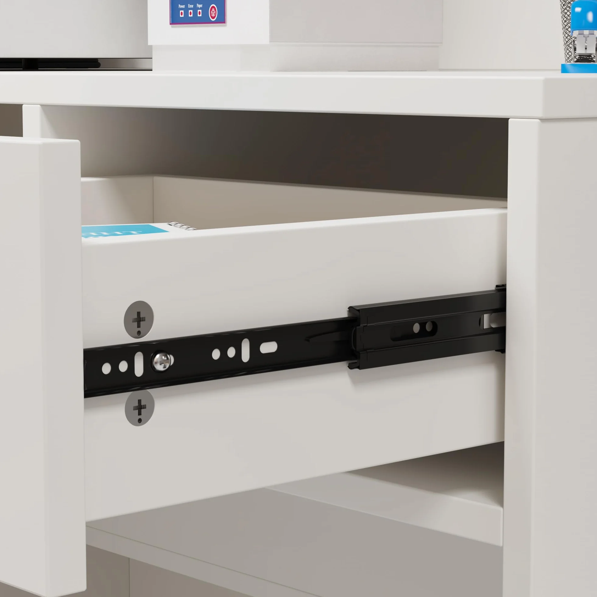 Mueble de recepción Blanco MDF 100cm x 120cm x 50cm con cajón para teclado
