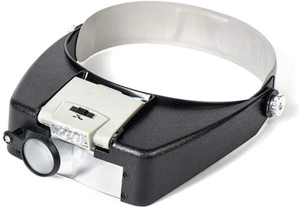 Lupa con Luz, Diadema, Visera con Lupa Iluminada para Lectura, Lupa para Joyería, Reparación De Relojes Y Electrónica.
