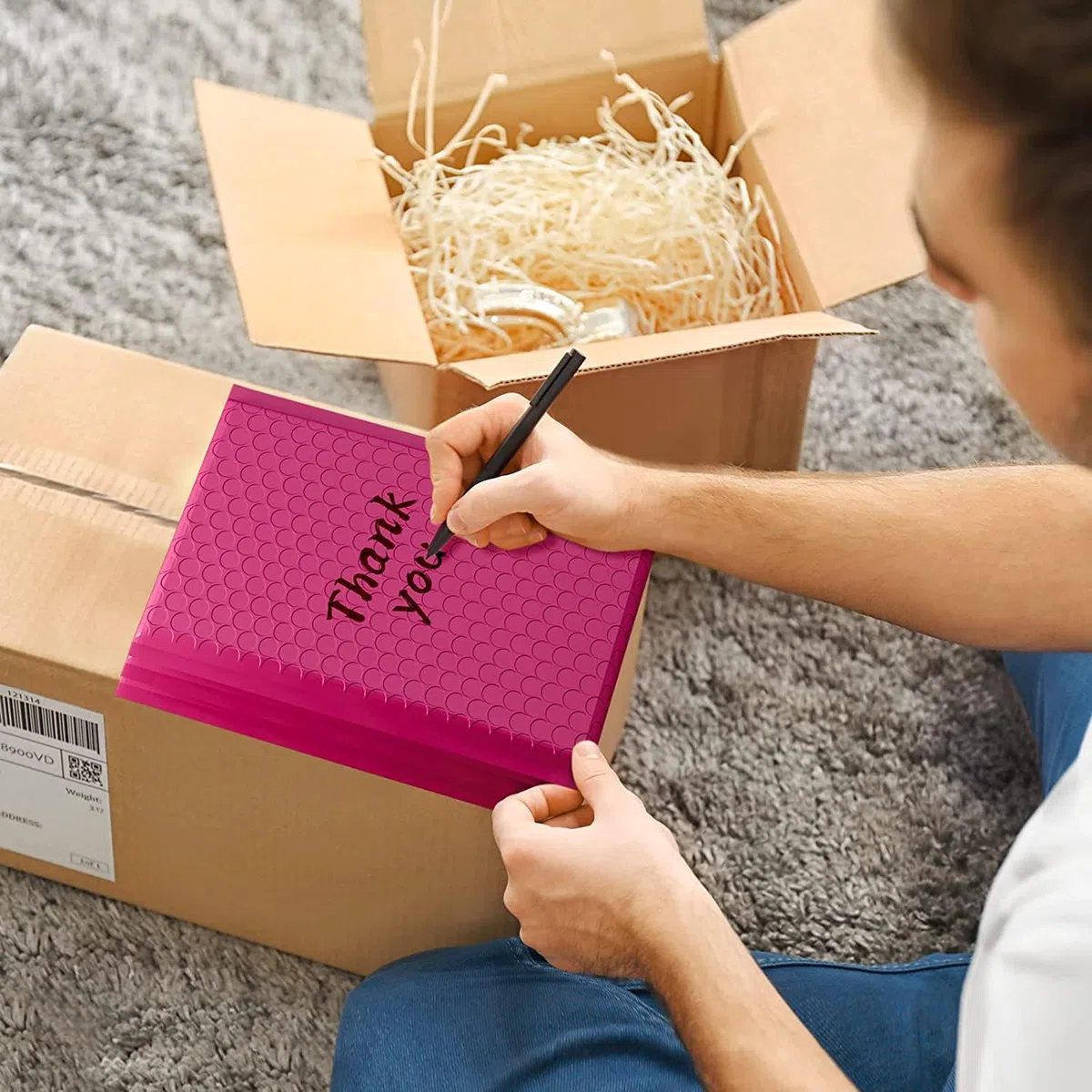 11x1 5/18x23 CM Bubble Mailer 50PCS Empaquetado autoadhesivo Suministros para pequeñas empresas Sobres acolchados Sobres de burbujas Bolsas de correo-Rosa claro, 18 * 23 cm