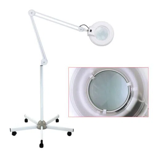 8 lupas con luz y soporte, lámpara de lupa LED, incluye abrazadera y base de ruedas, lámpara de escritorio fría, lámpara LED para lupa, lámpara de trabajo, lámpara de lupa para cuidado de belleza,