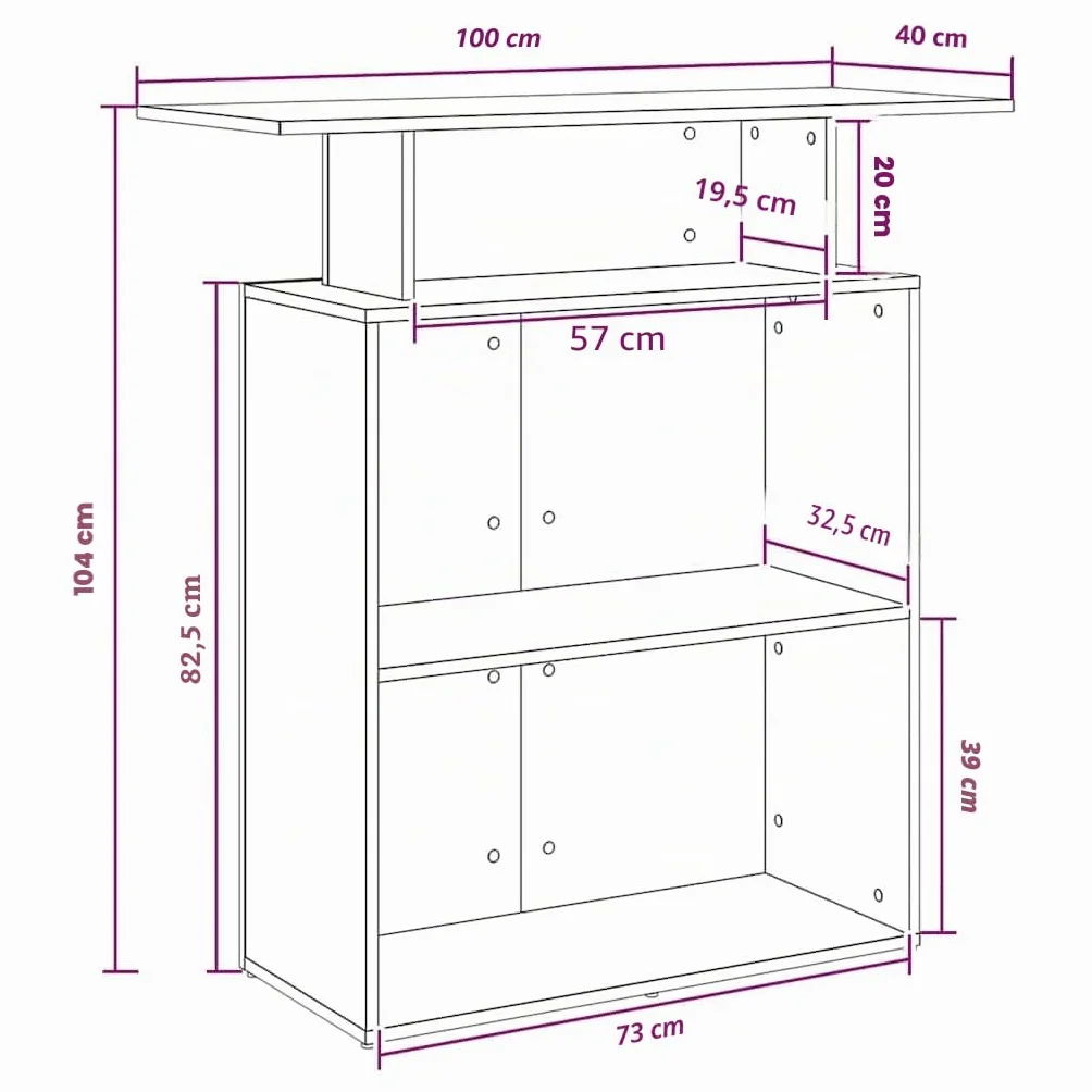 vidaXL Mostrador recepción Blanco 100x40x104 cm Madera ingeniería