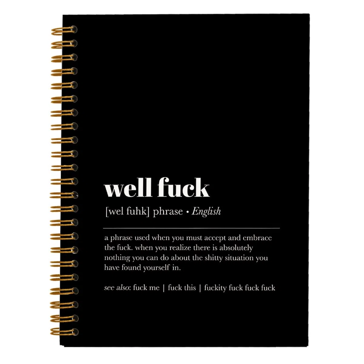 Tizzer Funny Well F Definition - Cuaderno de tapa dura rayado en espiral para notas de trabajo, diario, 5.5 x 8.3 pulgadas, regalos de condolencias para mal día, pérdida de trabajo, pérdida de