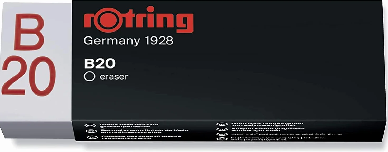 rOtring 800+ portaminas y lápiz capacitivo para pantalla táctil | Lápiz hélice giratorio HB de 0,5 mm | 2 minas de 12 HB de 0,5 mm | Borrador B20