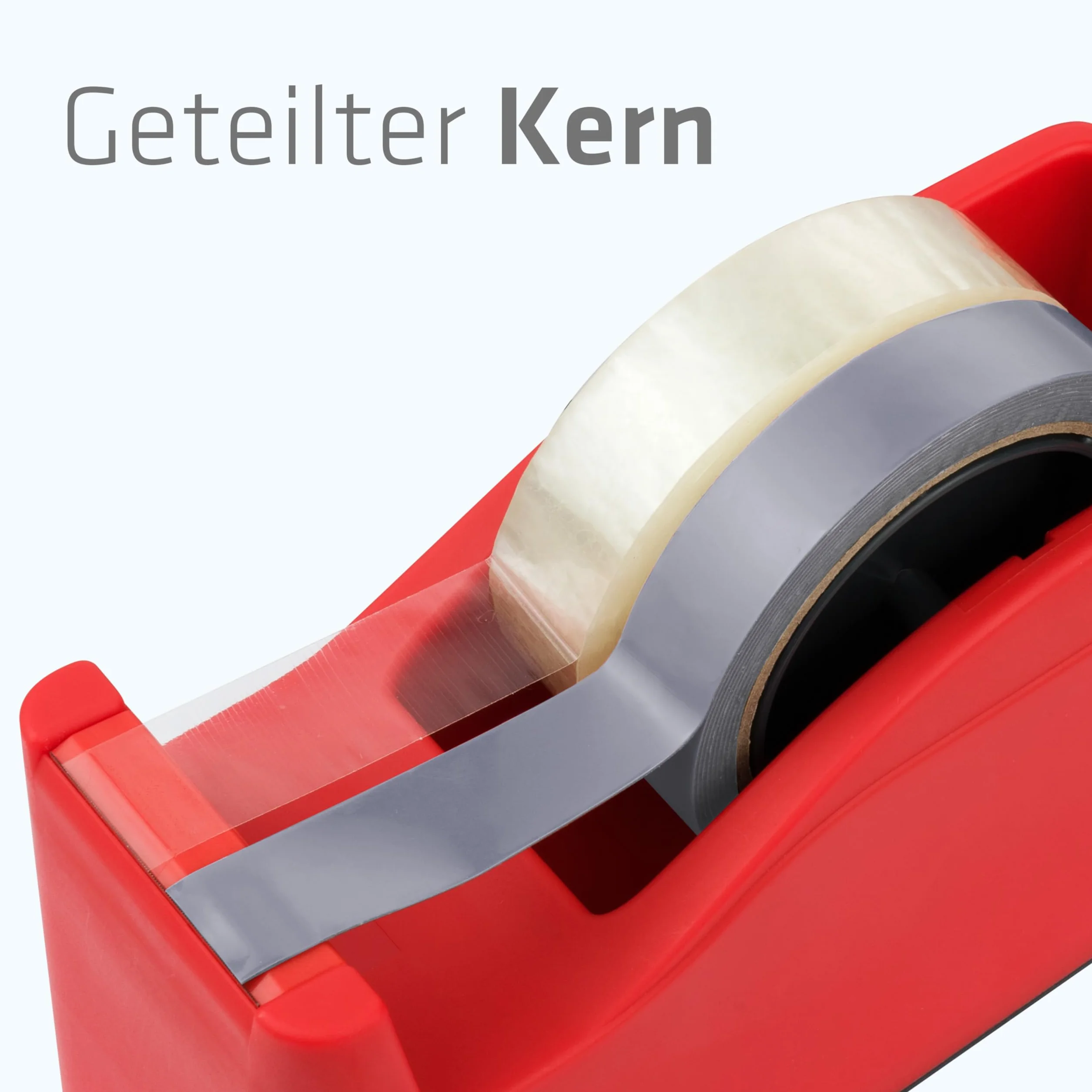 SAX Tape it Easy XXL Einhand Klebeband Abroller extra Schwer | für 1x 50mm Band oder 2x 25mm Band, Paketbandabroller mit Stiftehalter Funktion, rutschfest, inkl. doppelseitige Klinge