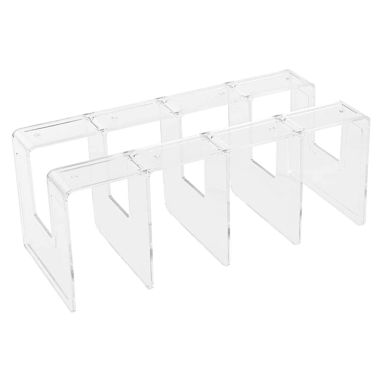 Soportes de acrílico transparente para revistas, clasificador de archivos con 4 ranuras, estante organizador para documentos