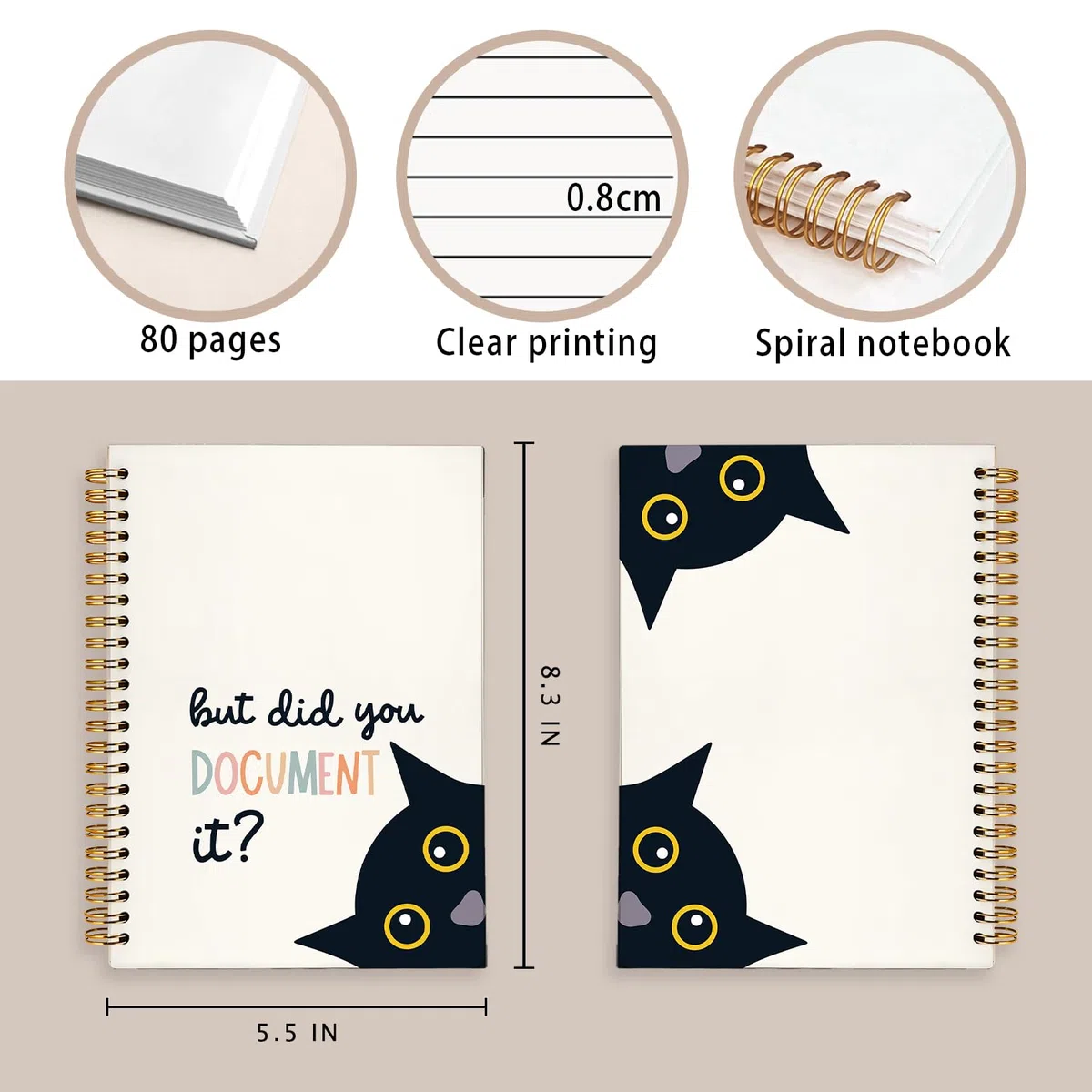 Divertido cuaderno de gato negro, cuadernos de oficina para tomar notas, diario de trabajo para mujeres y hombres, pero ¿lo documentas?, diarios de gatitos para escribir, suministros de oficina