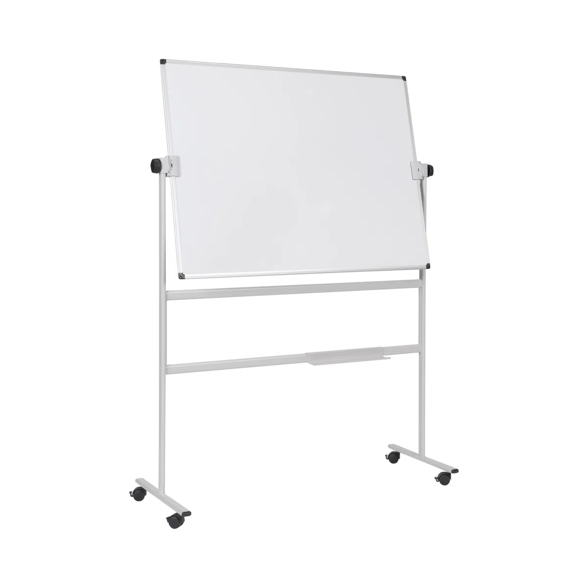 Bi-Office Pizarra Blanca Móvil,105x75cm, superficie doble cara de acero lacado, estructura de acero