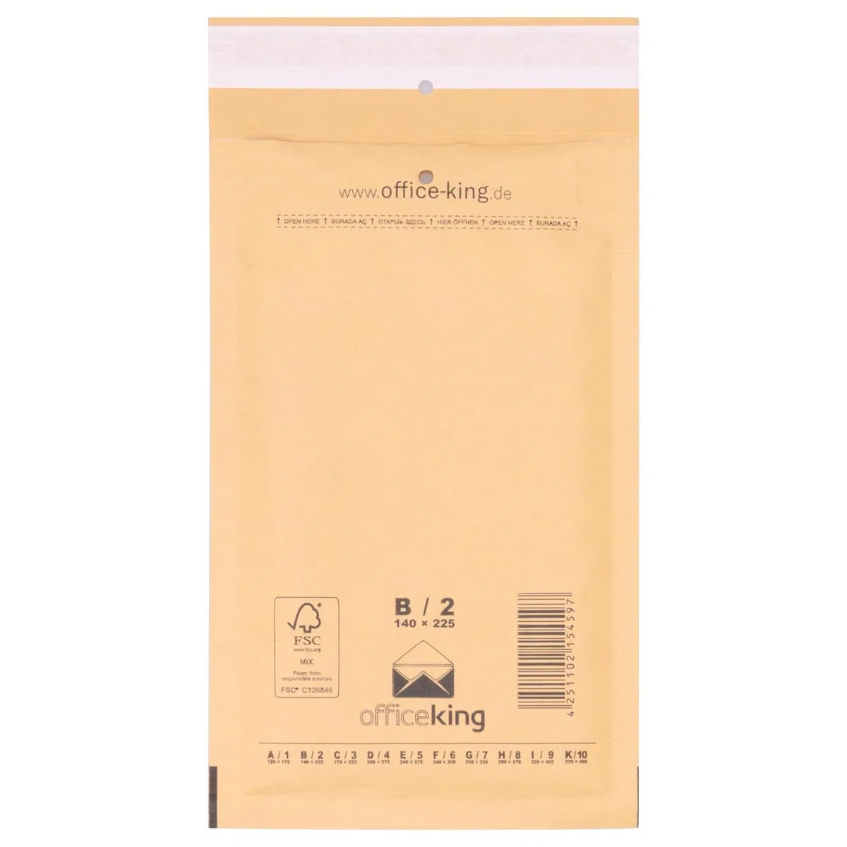 600 sobres de burbujas Sobres postales Sobres de burbujas B2 (140 x 225mm) Marrón, Fácil de cerrar con un sello autoadhesivo - Material de embalaje, Sobres postales, Sobres de burbujas