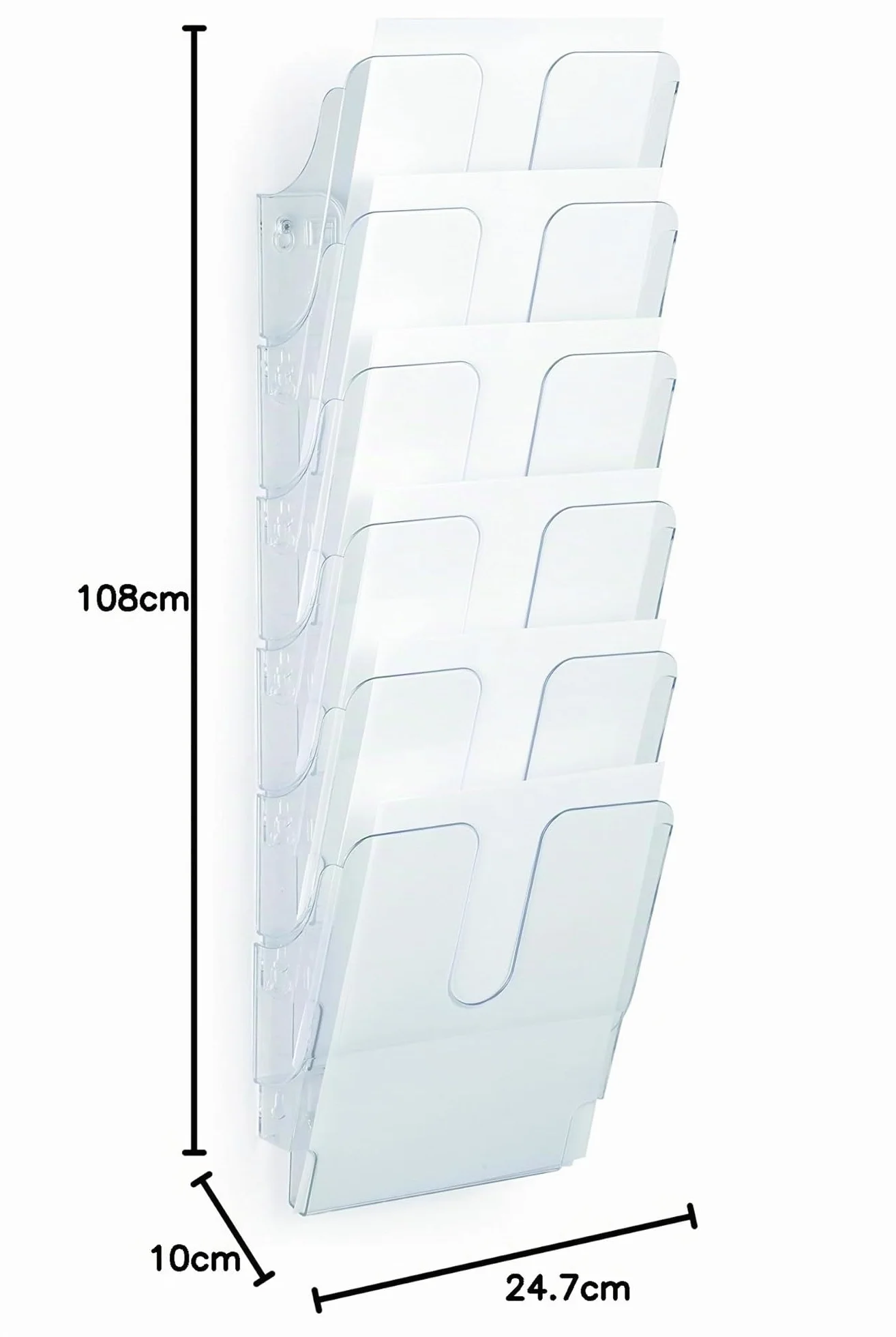 Juego de dispensadores de folletos Flexiplus 6 retrato A4 transparente