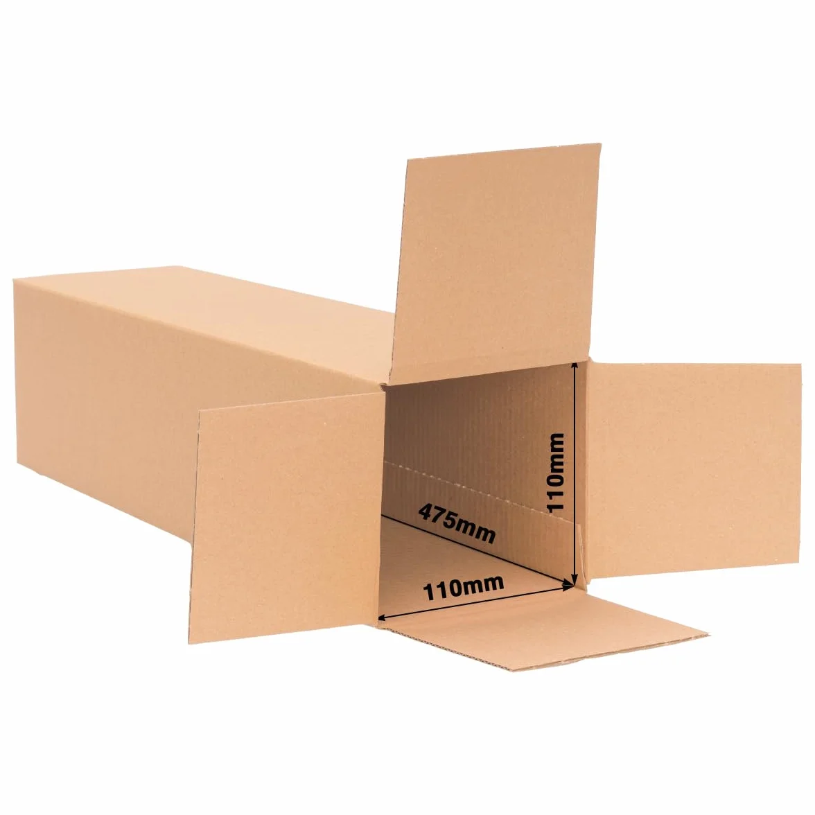 Tubo de envío 475 x 110 x 110 mm Marrón Caja plegable 10 unidades