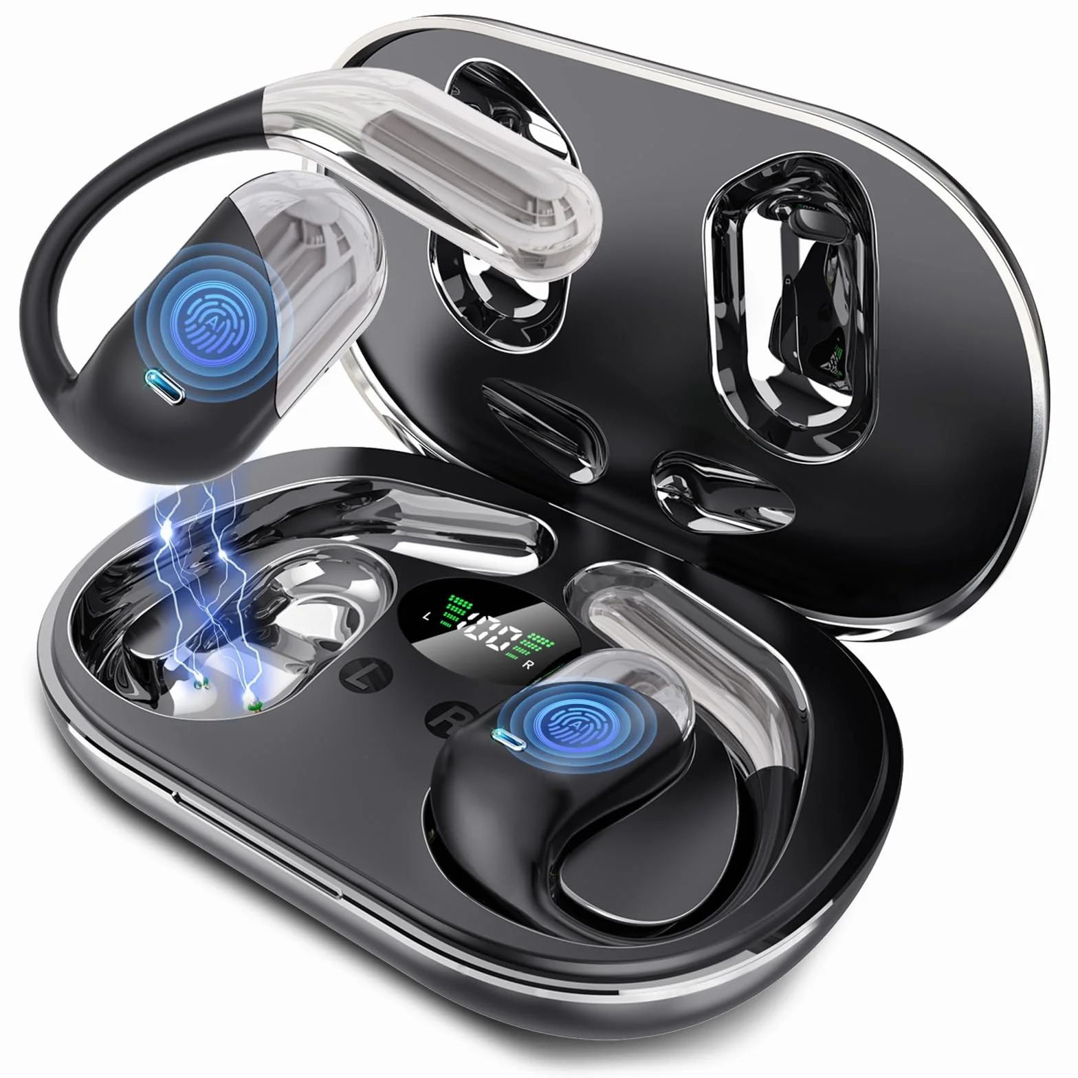 Paekole Auriculares Traductor en Tiempo Real con IA, Traductor Instantáneo de Voz 198 Idiomas, Auriculares Traductores Inalámbricos Abiertos 3 en 1, Bluetooth 6.1, 60H Batería para Reuniones y Viajes