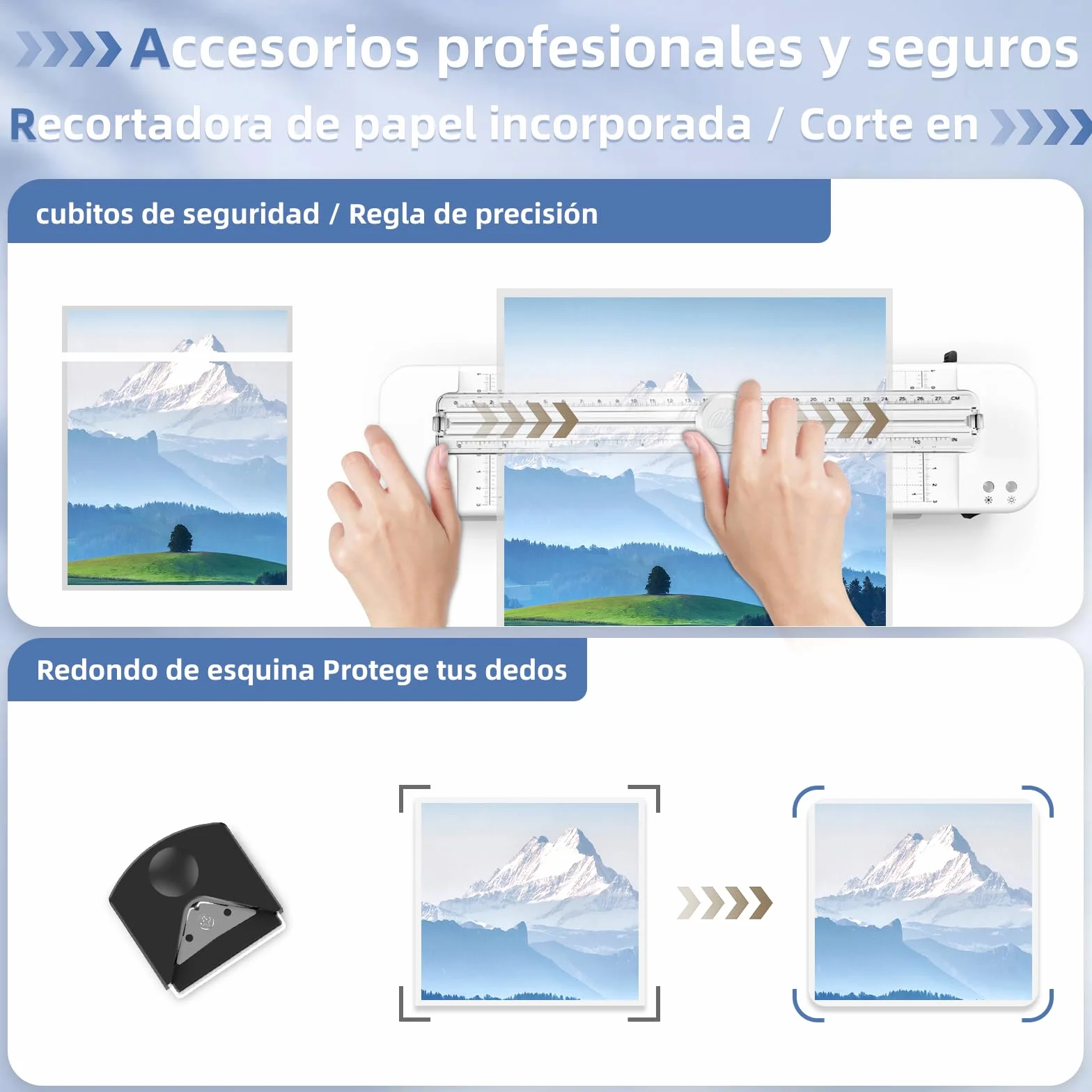 Crenova Plastificadora A3 con 30 Láminas, Máquina de Laminación en Caliente y Frío con Cortador de Papel y Redondeador de Esquinas