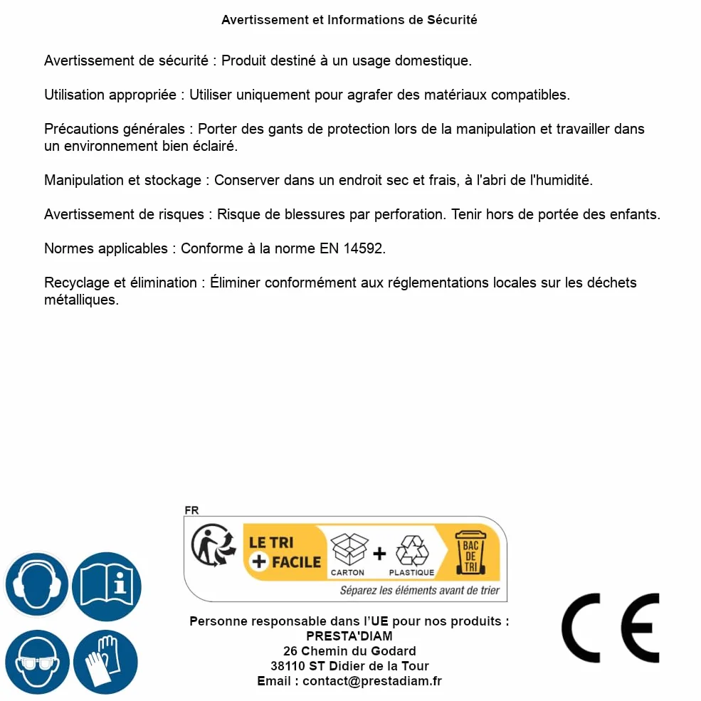 D-Work - 10.000 grapas galvanizadas V-08-9x8x0.6x0.75 mm