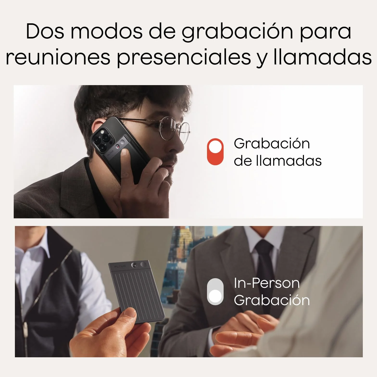 Plaud Note Grabadora de Voz IA Funda Negra Transcripción Resumen 112 Idiomas Control por App
