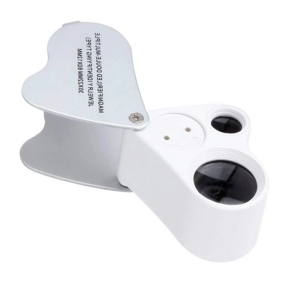 Lupa HD 30 Veces; 60 Veces; Lupa de joyero Lupa de joyería con iluminación LED Lupa Mini Lupa portátil de Mano Adecuada para Lectura, Joyas, Sellos Vision