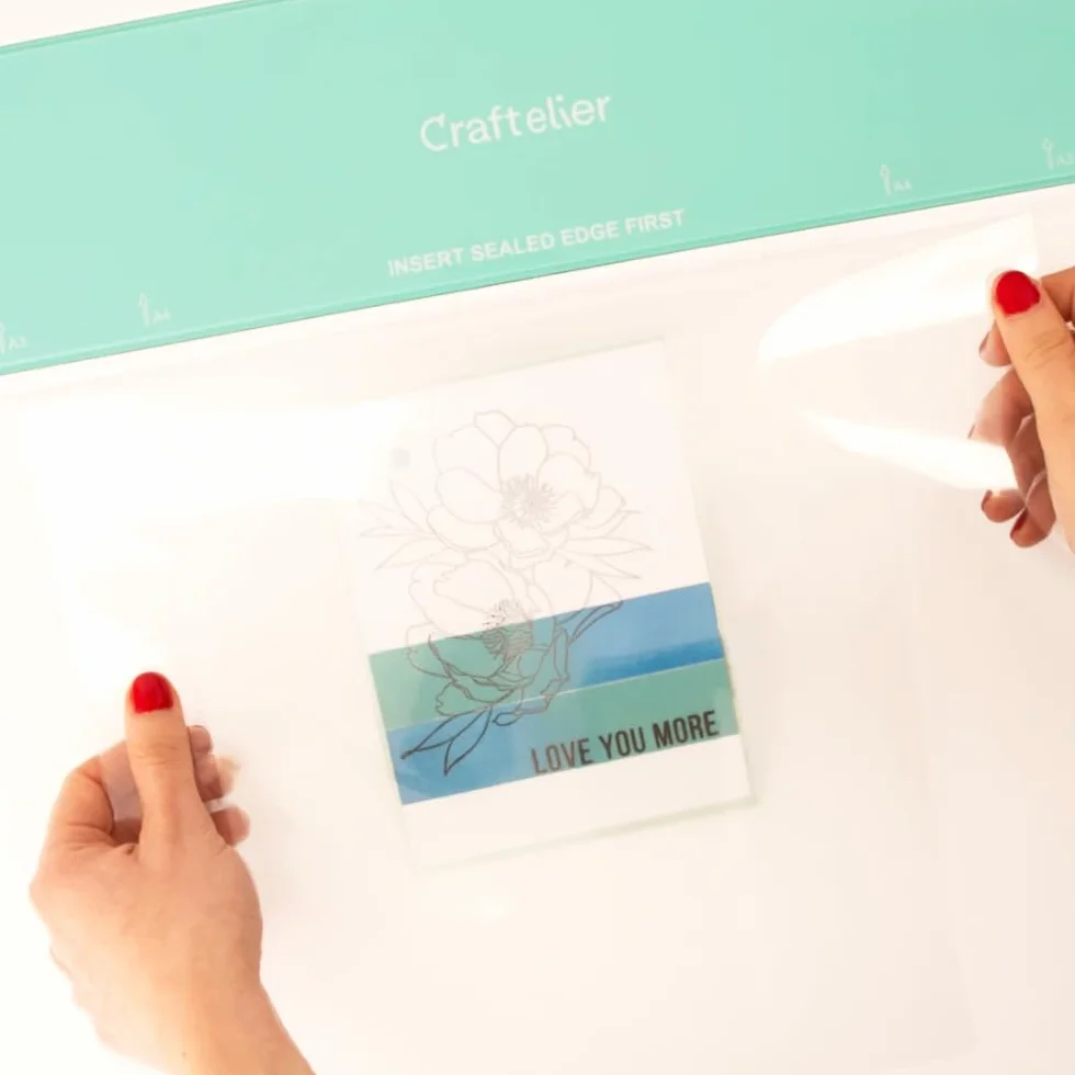 Craftelier Plastificadora en Calor y Frío y Aplicadora de Foil, 80-125 micras, Selladora 33 cm, Blanca y Menta