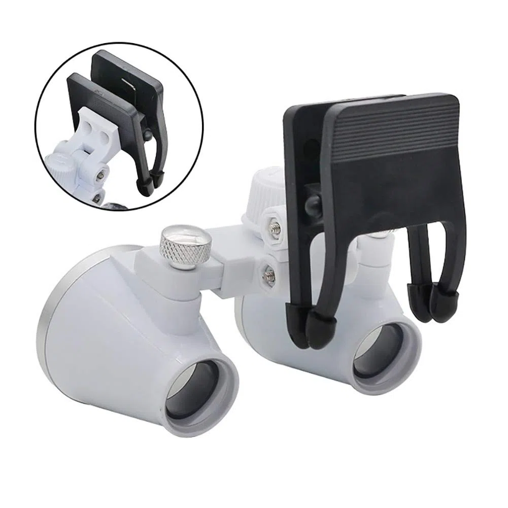 Lupa Binocular de 3,5 x 420 mm con Clip, Lupa de Laboratorio con Cabezal de Aumento y Clip para Gafas comunes.,