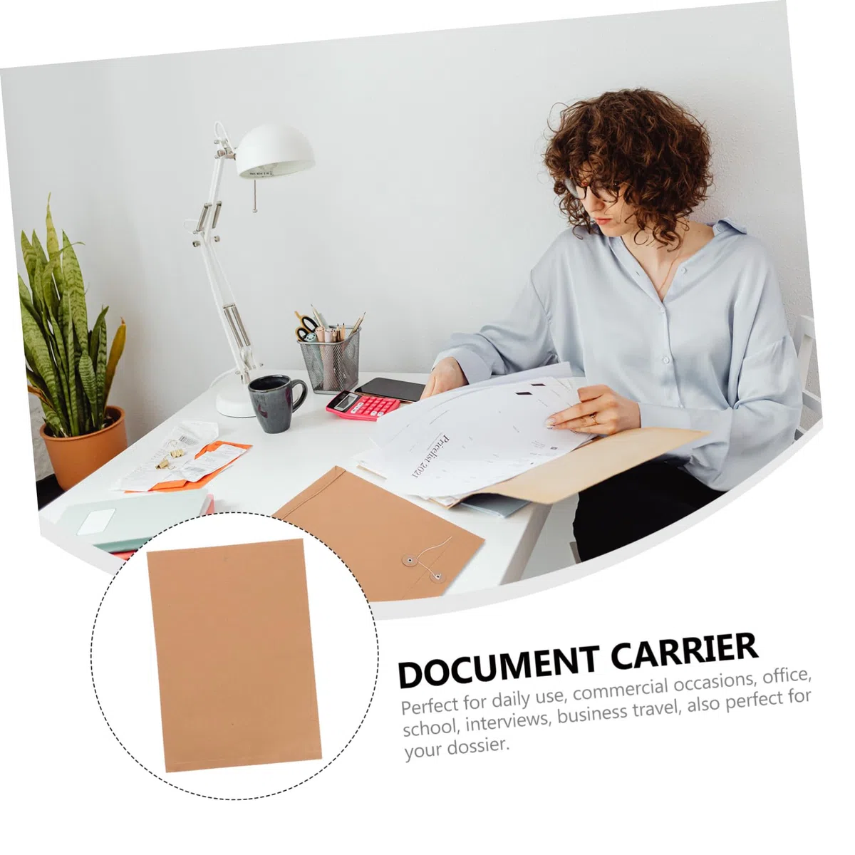 25piezas Cartera de Papel Kraft Portadocumentos Carpeta para Archivar Organizador de Documentos Carta Unidades Bolsa para Papelería de Oficina