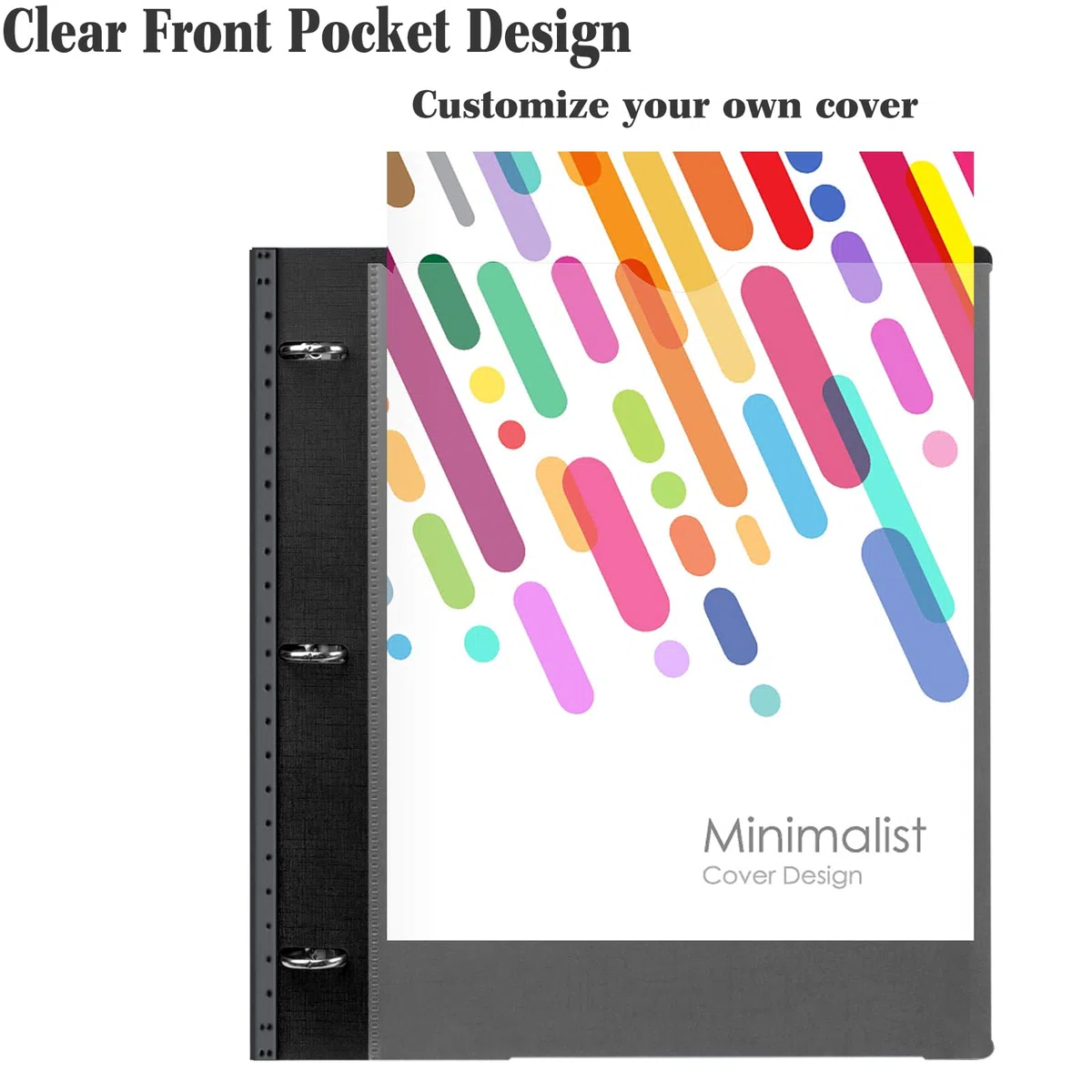 INFUN Cuaderno telescópico todo en uno, carpeta recargable de 3 anillos con 1 carpeta de bolsillo móvil de plástico, 5 separadores de materias de plástico y papel gráfico y papel rayado universitario,