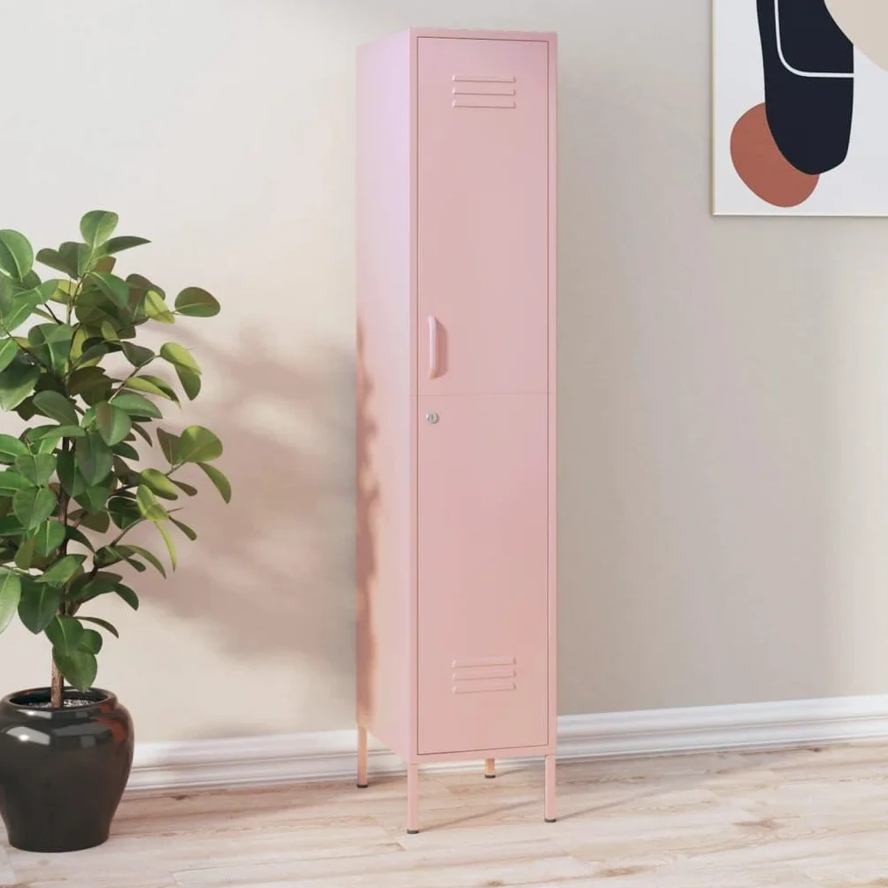 vidaXL Armadio Rosa 35x46x180 cm Acciaio