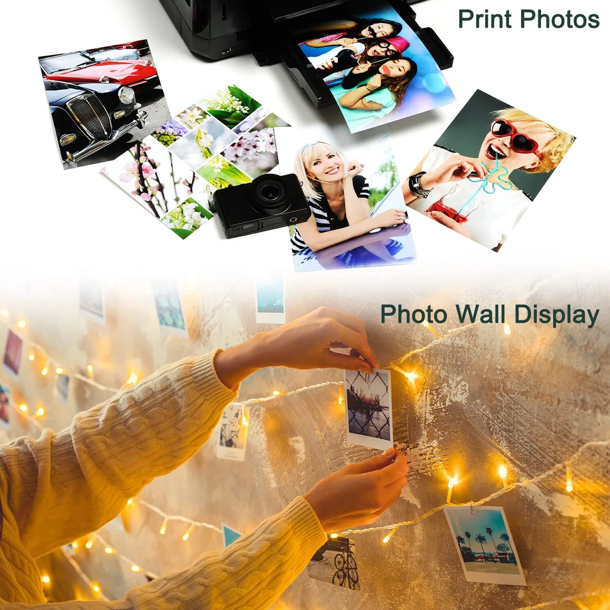 PATIKIL 8"x10" Foto Papel, 100 Hojas 230 Gsm Brillante Imagen Papel Fotográfico Impresora Papel para Oficina, Hogar, Familia