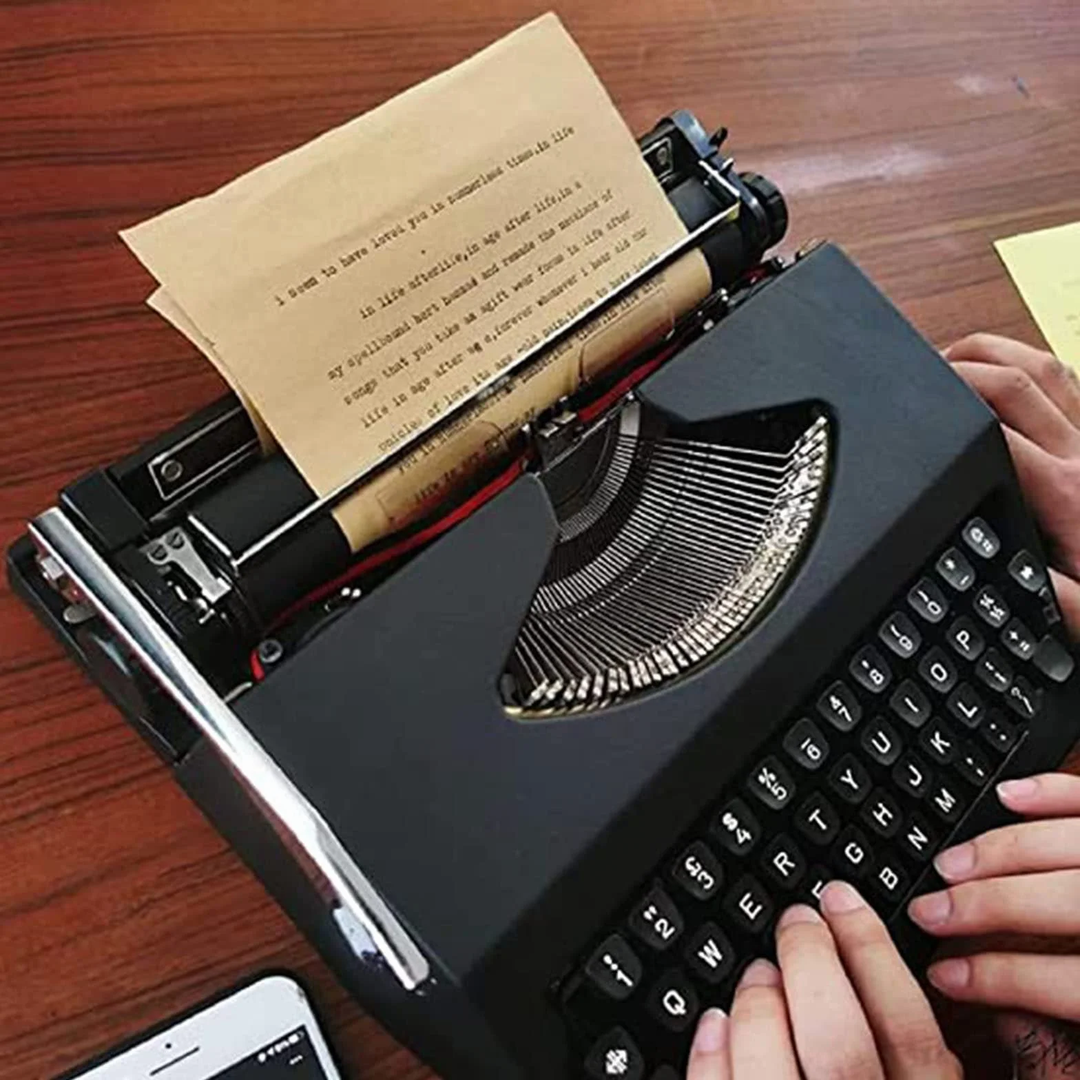 Máquina de Escribir Inglesa Mecánica Antigua, Máquina De Escribir Vintage Creativa, Maquinaria Máquina de Escribir, Maquina Escribir, Máquina de Escribir Manual Antigua, Portátil y Fácil de Usar,(Blac