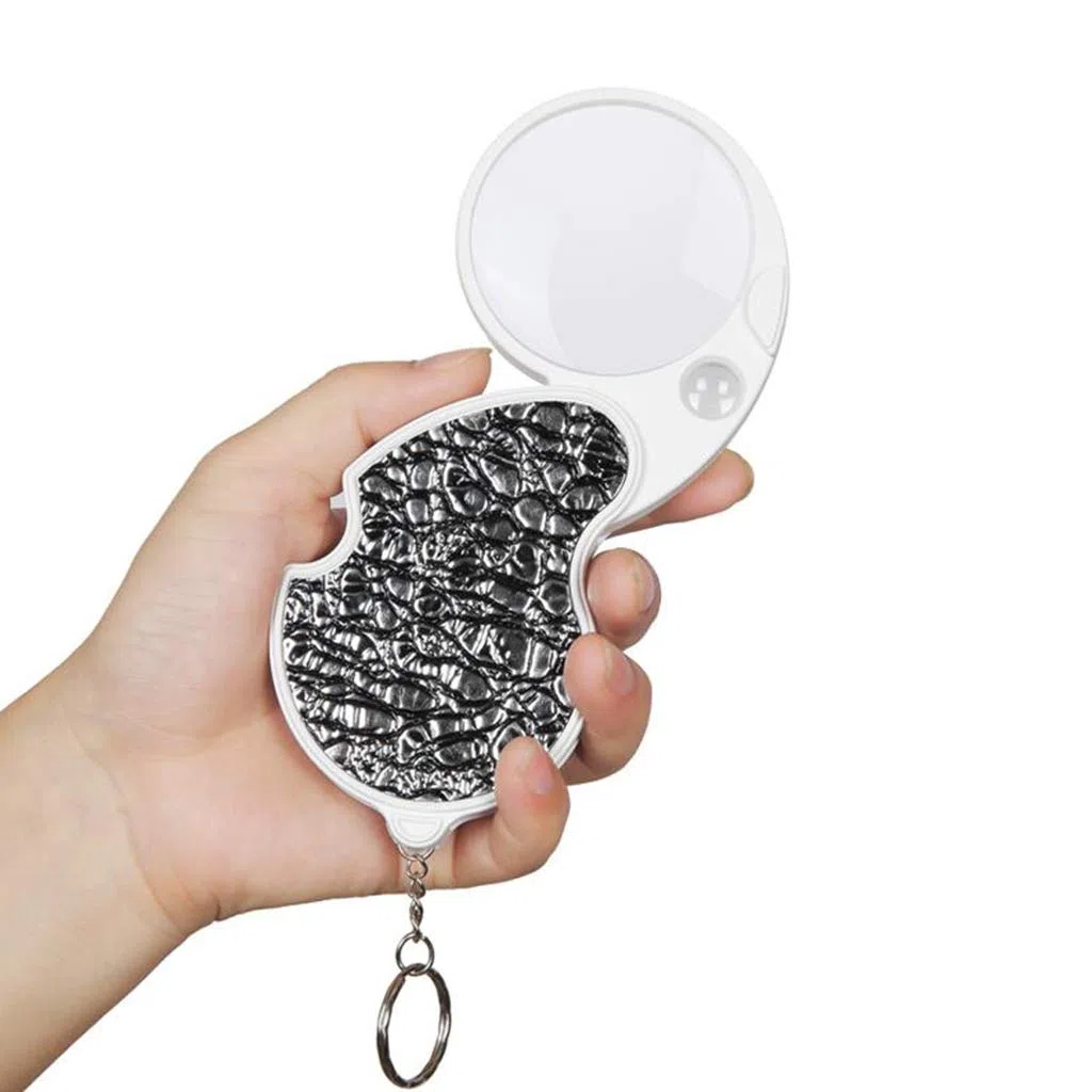 Lupa/lupa de mano con luz LED, lupa de lectura iluminada 4X 20X aplicable a libros, periódicos, mapas, monedas, joyas, pasatiempos y manualidades, lupa portátil de lectura plegable 20 veces mayor, HD