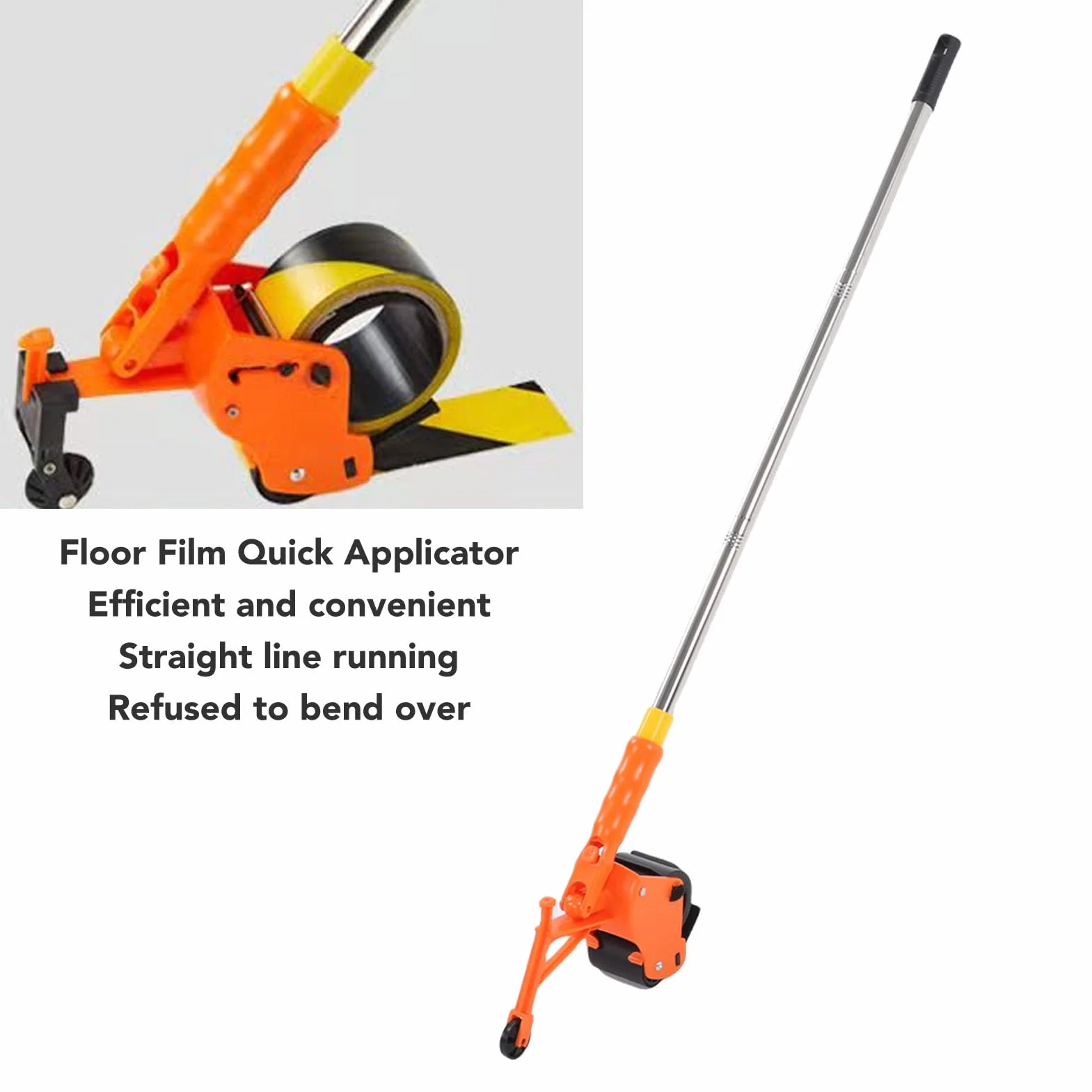 Sxhlseller Aplicador de Cinta de Piso Resistente, Aplicador de Pegatinas con Rodillo, Herramienta Manual de Marcado de Cinta de Empuje para Entrada, Almacén, Pasillo, Dispensador de Cinta