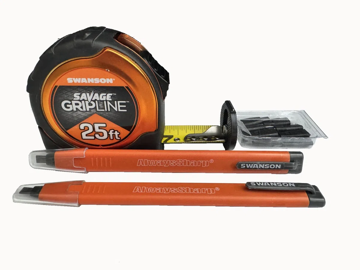 Swanson Tool Co Value Pack con una cinta métrica de 25 pies y un portaminas con puntas de repuesto
