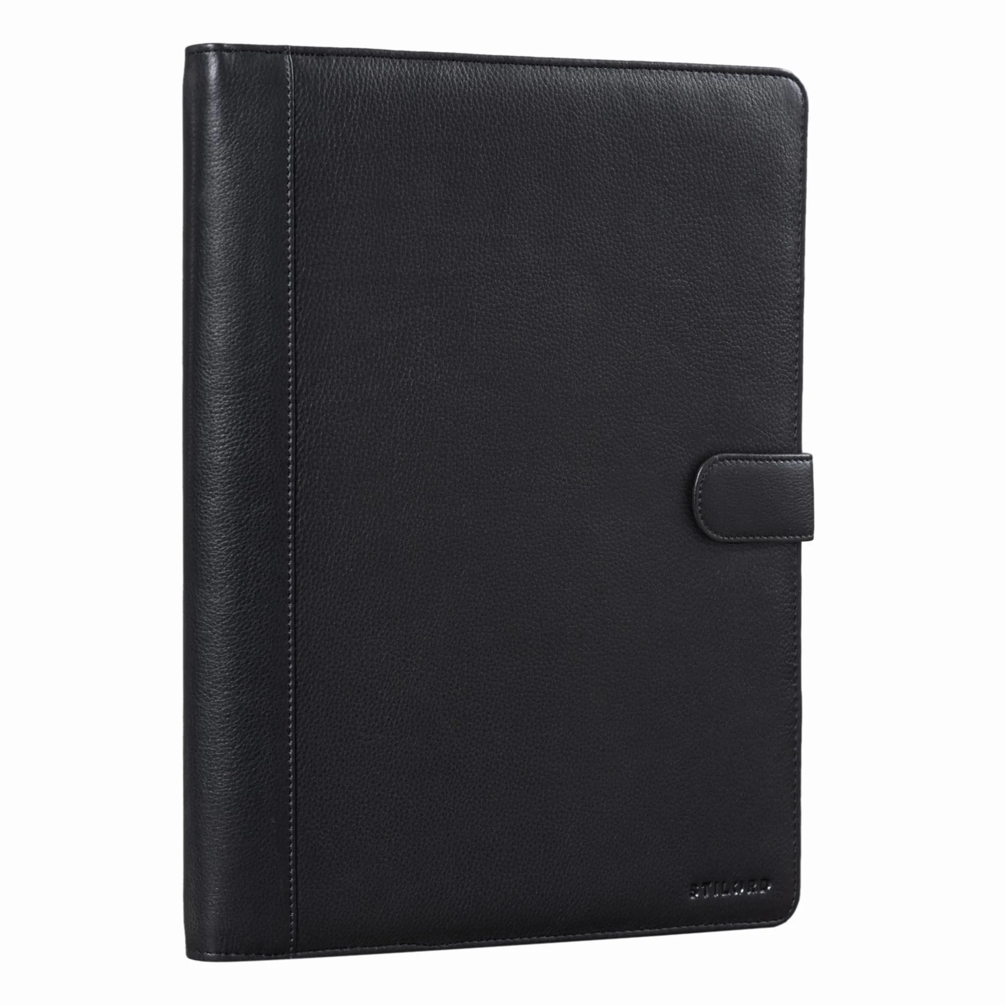STILORD Lennoxus Portafolio Cuero para Documentos A4 Organizador Maletin Portadocumentos Carpeta de Conferencias 12,9 Pulgadas de Piel Color:obsidiana Negro