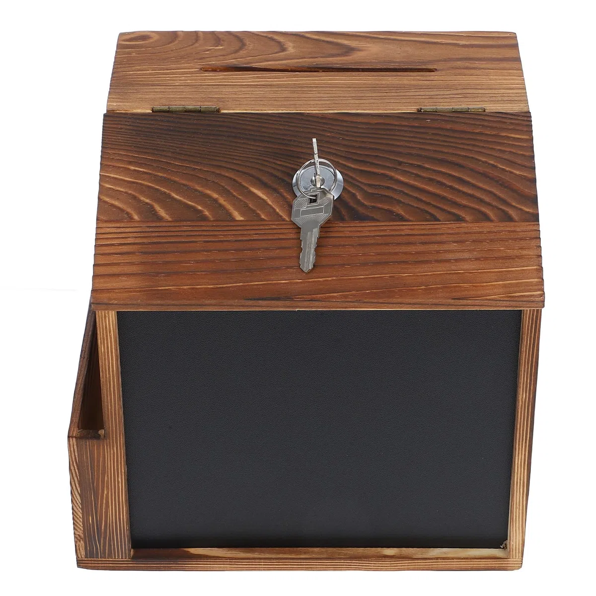 Caja de Donaciones de Madera y Superficie Pizarra con Cerradura Buzón de Pared Incluye Tornillos para Montaje para Sugerencias y Propinas en Restaurantes